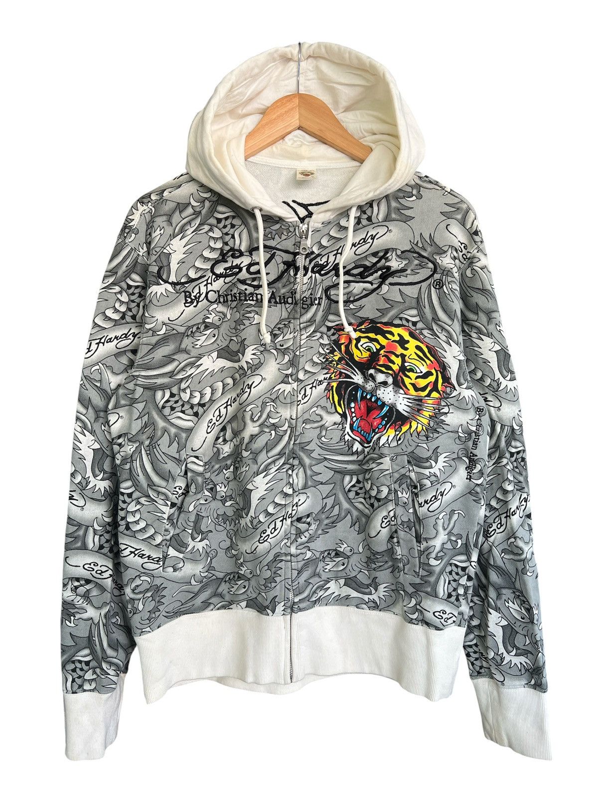 Christian Audigier Ed Hardy by Christian Audiger all-over tattoo zip up hoodie Size US M / EU 48-50 / 2 - 1 Thumbnail