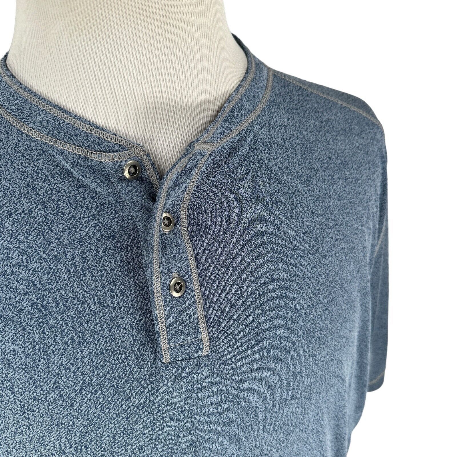 The Unbranded Brand Nicoby Henley Polo T-Shirt Men's XL Heather Modal Pullover Size US XL / EU 56 / 4 - 2 Thumbnail