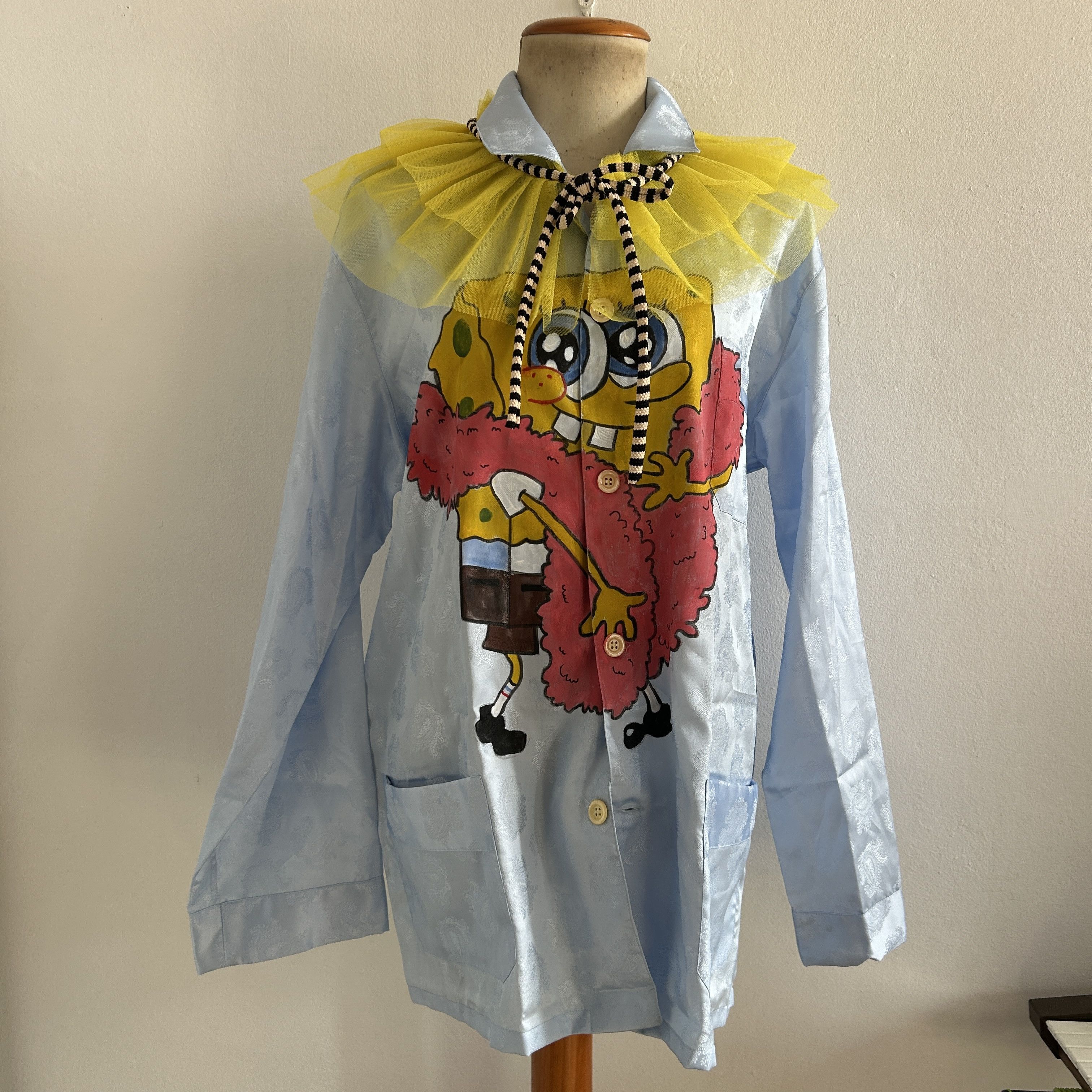 Custommade Hand-Painted SpongeBob Pajama Shirt Size XL / US 12-14 / IT 48-50 - 10 Thumbnail