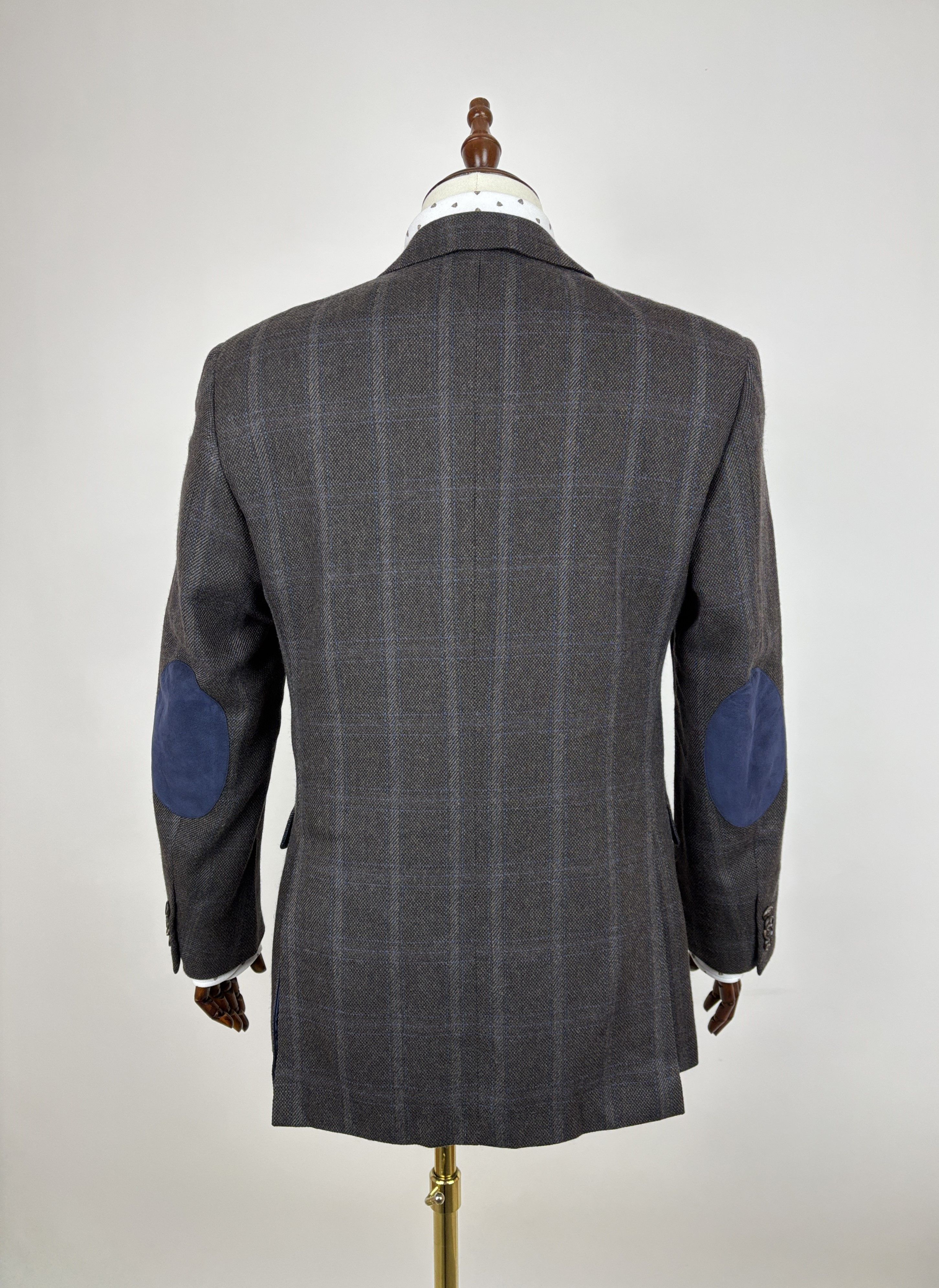 Pal Zileri Pal Zileri Wool Cashmere Check Blazer Elbow Pads EU 48 US 38 Size 38R - 12 Thumbnail