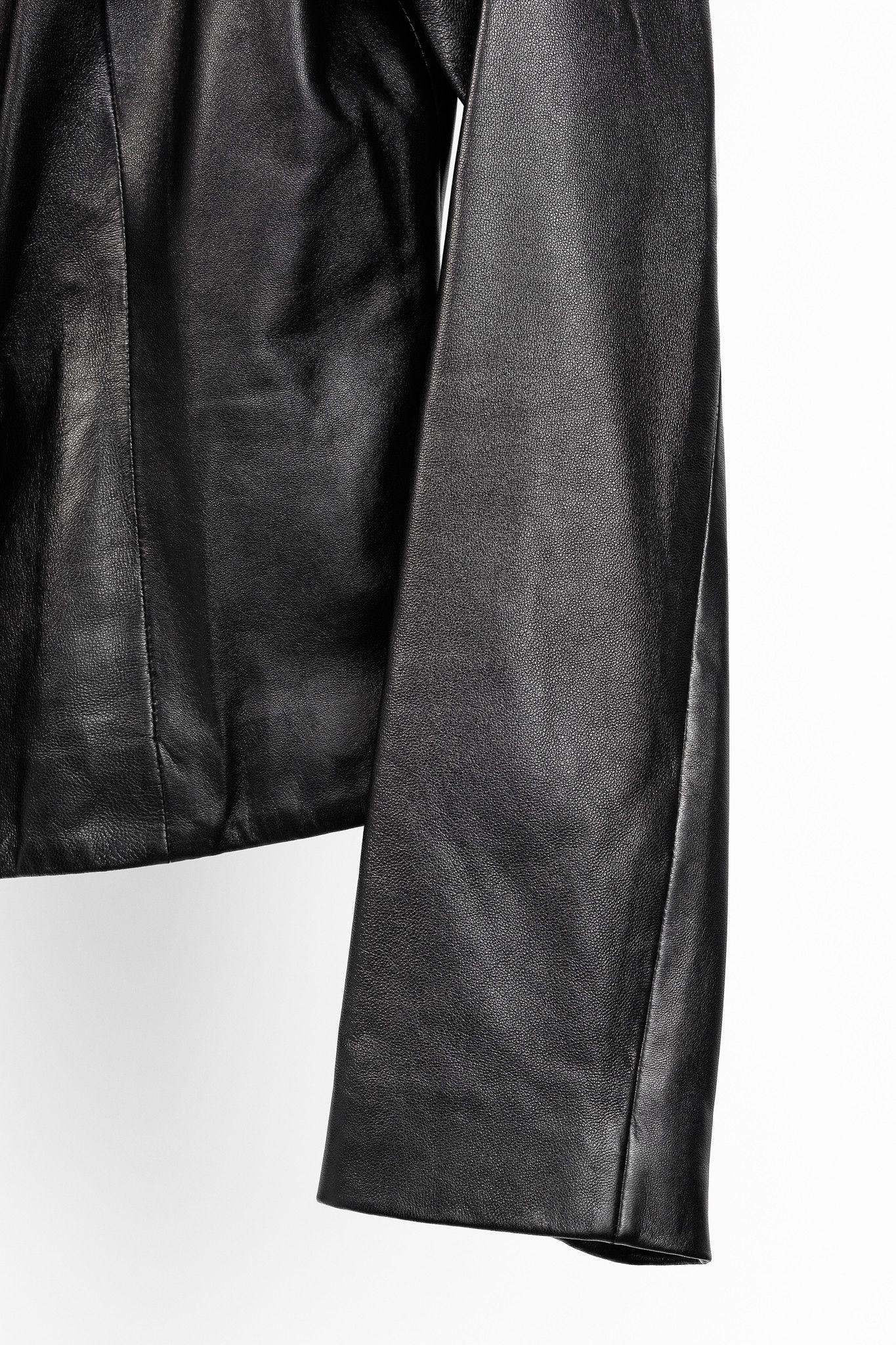 Escada Escada Luloo Black Leather Ruffle-Trim Jacket Size M / US 6-8 / IT 42-44 - 6 Thumbnail
