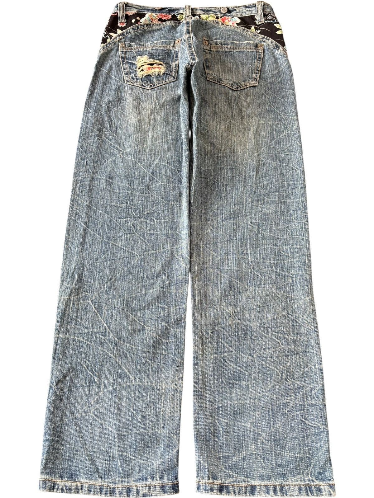 Dsquared2 Vintage Japanese Brand Patchwork Suspenders Loose Jeans Size 32" / US 10 / IT 46 - 2 Thumbnail