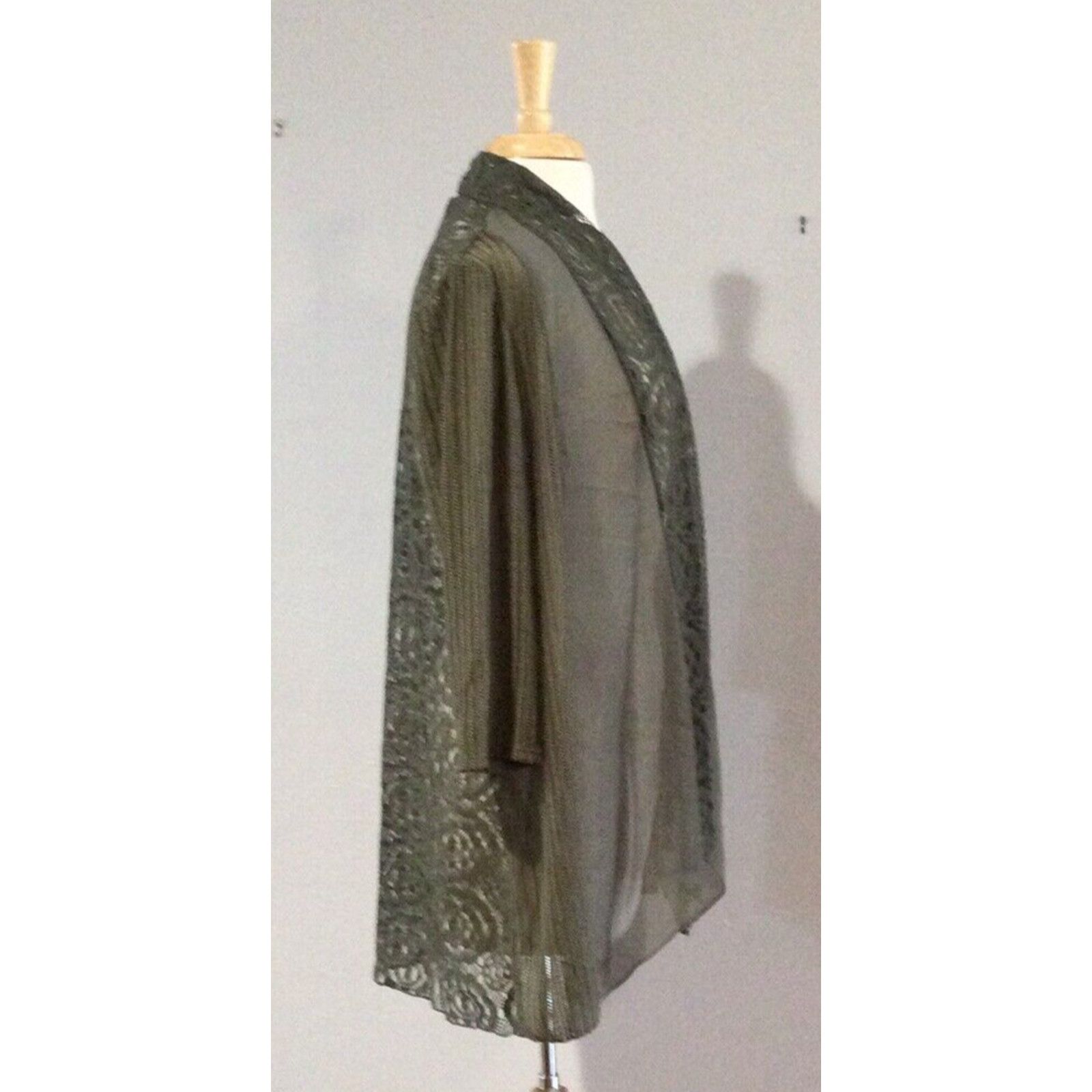 Chicos Chicos Travelers Green Crochet Jacket 3/4 Sleeve 1/M Size M / US 6-8 / IT 42-44 - 6 Thumbnail