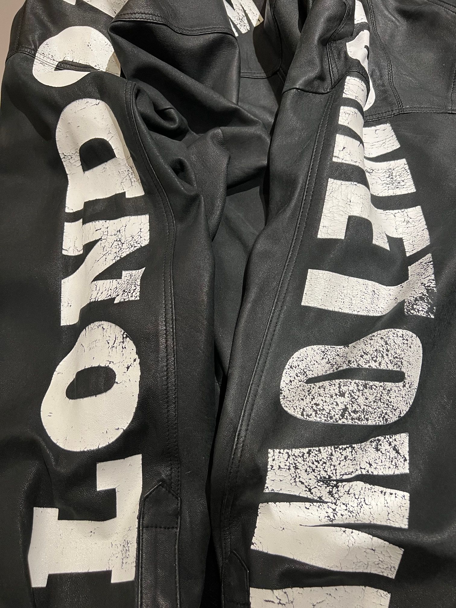 Faith Connexion Faith Connexion Leather Overshirt – “London Is My Hometown” Size US S / EU 44-46 / 1 - 3 Thumbnail