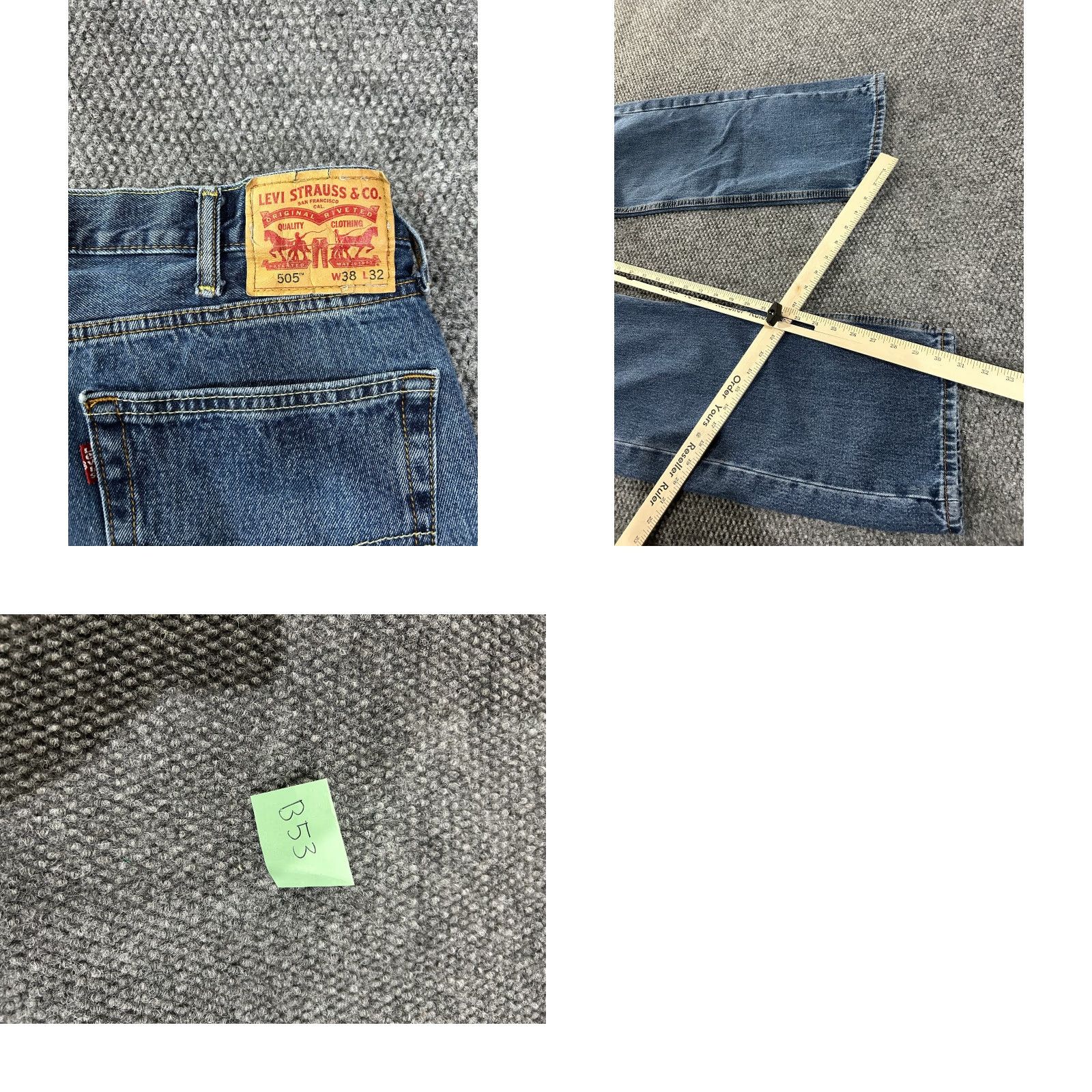 Levi's Levi's 505 Jeans Mens 38x32 Blue Medium Wash Denim Stretch Regular Straight Pocket Zipper Vintage: No 90s Cowboy 5-Pocket Mens Jeans Size US 38 / EU 54 - 8 Thumbnail