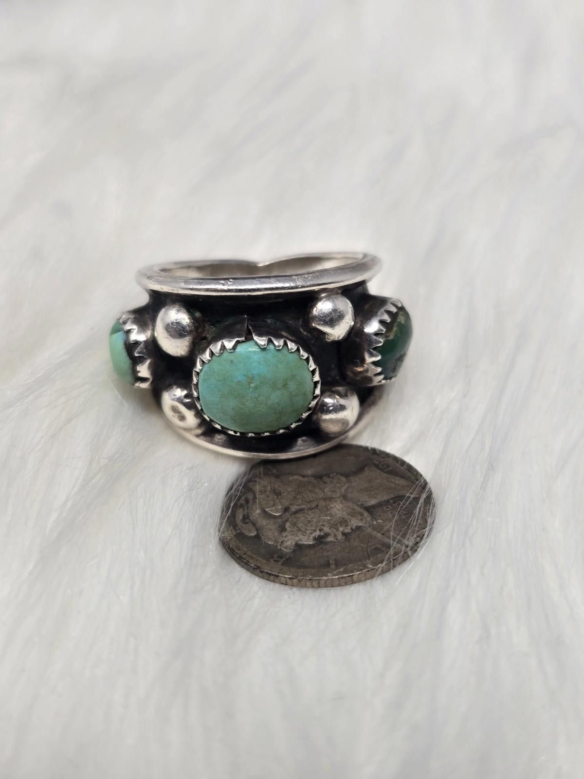 Other Vintage Turquoise 3-Stone Ring Sz 6.75 Southwestern Size ONE SIZE - 5 Thumbnail