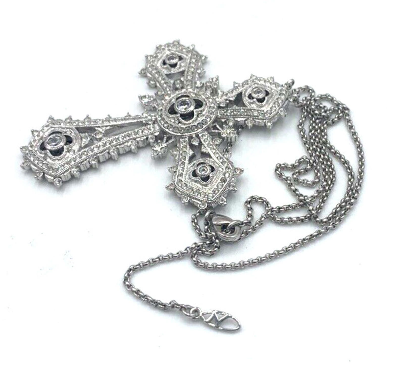 Other QVC Nadri Pave CZ Silver Tone Cross Limited Edition Necklace Size ONE SIZE - 6 Thumbnail