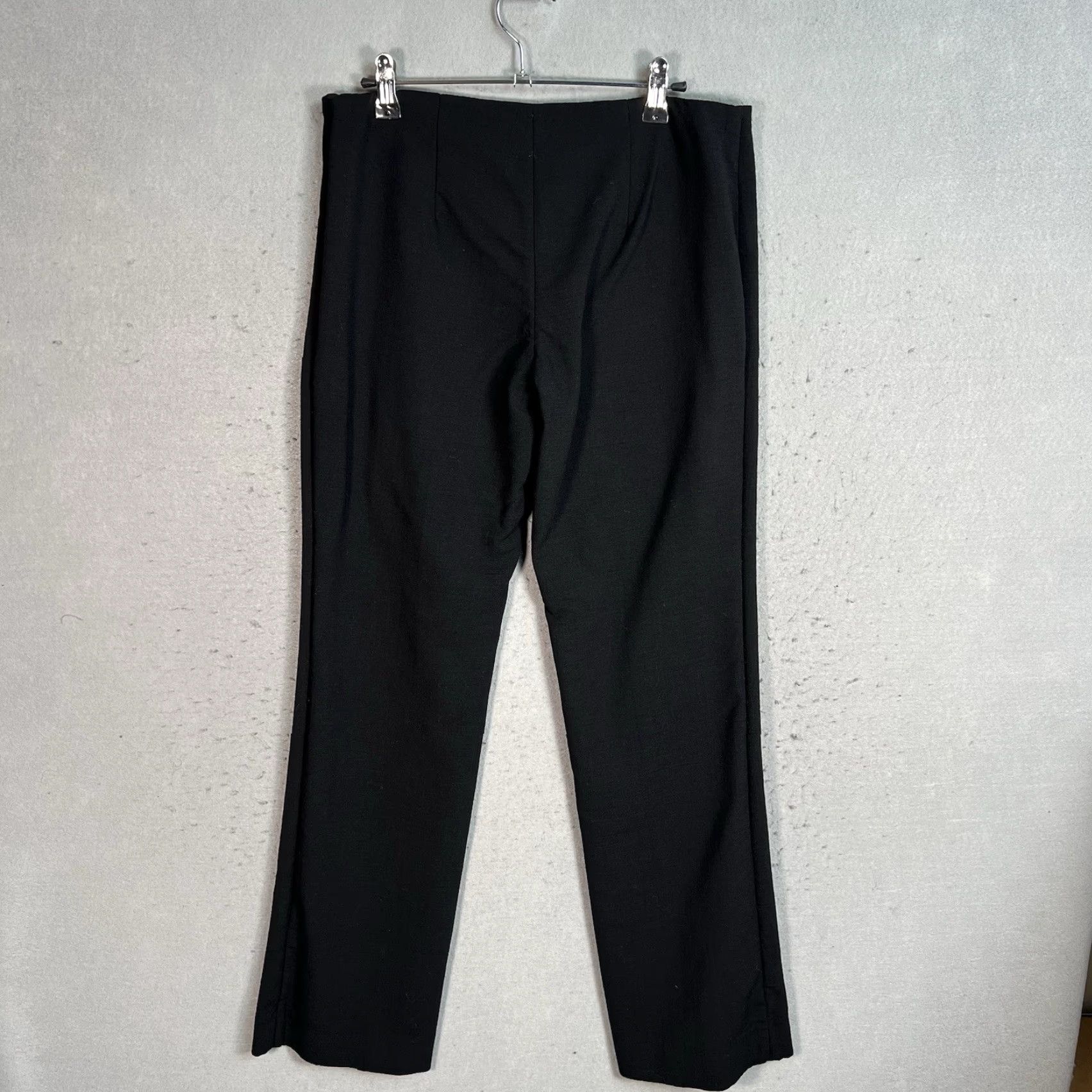 Cos COS Dress Pants Womens 8 Black Straight Leg Stretch Elastic Waist Twill Flat Front Business Casual Travel Size 30" / US 8 / IT 44 - 7 Thumbnail