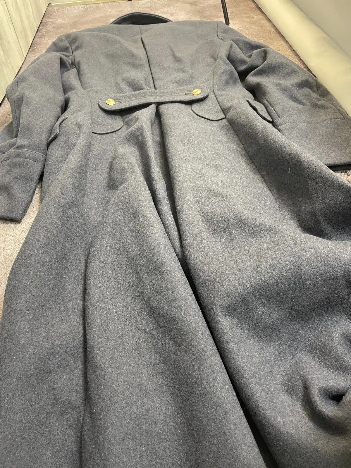 Other Vintage Military Greatcoat Wool Long Trench Gray Coat L Size US L / EU 52-54 / 3 - 4 Thumbnail