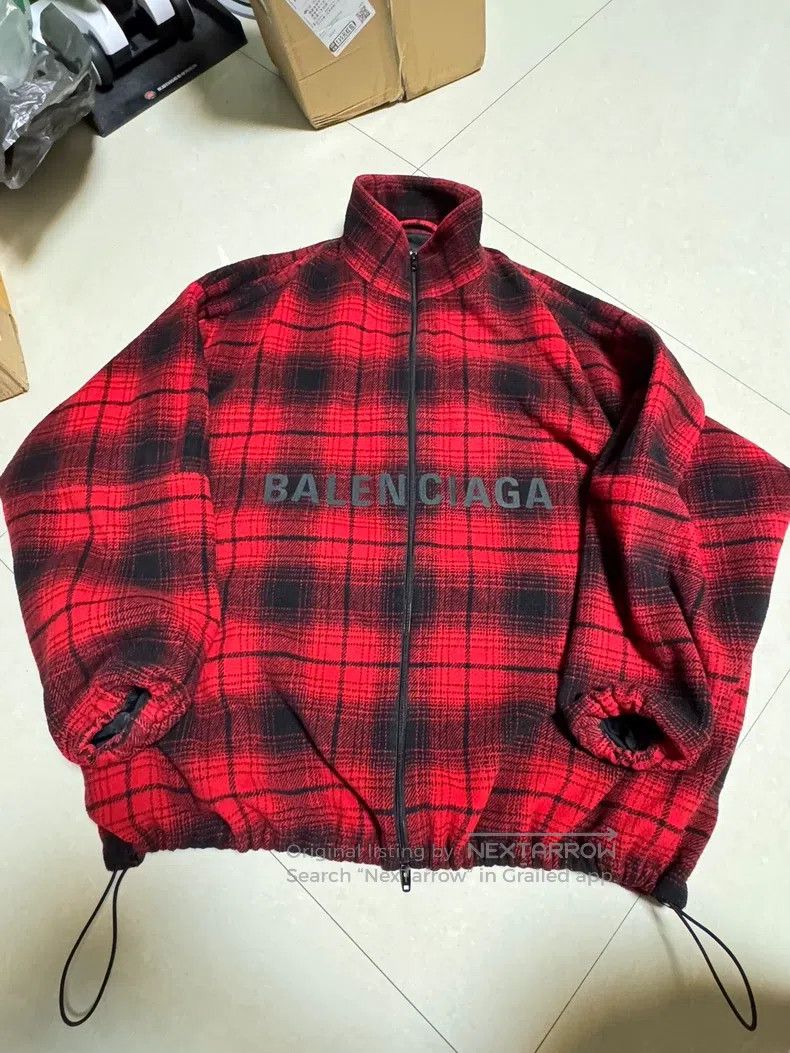 Balenciaga Balenciaga Red Plaid Wool Jacket Size US M / EU 48-50 / 2 - 1 Thumbnail