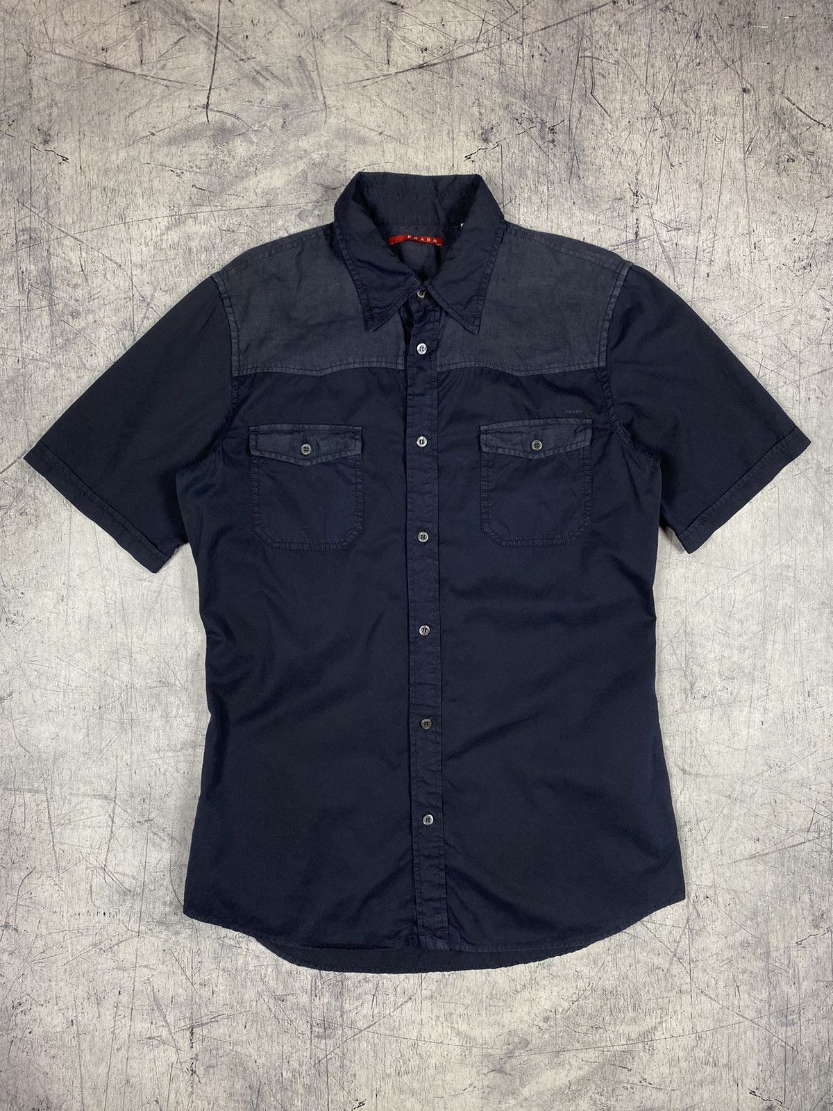 Prada × Vintage Vintage Prada Designer Luxury Button Up Shirt Size US M / EU 48-50 / 2 - 2 Thumbnail