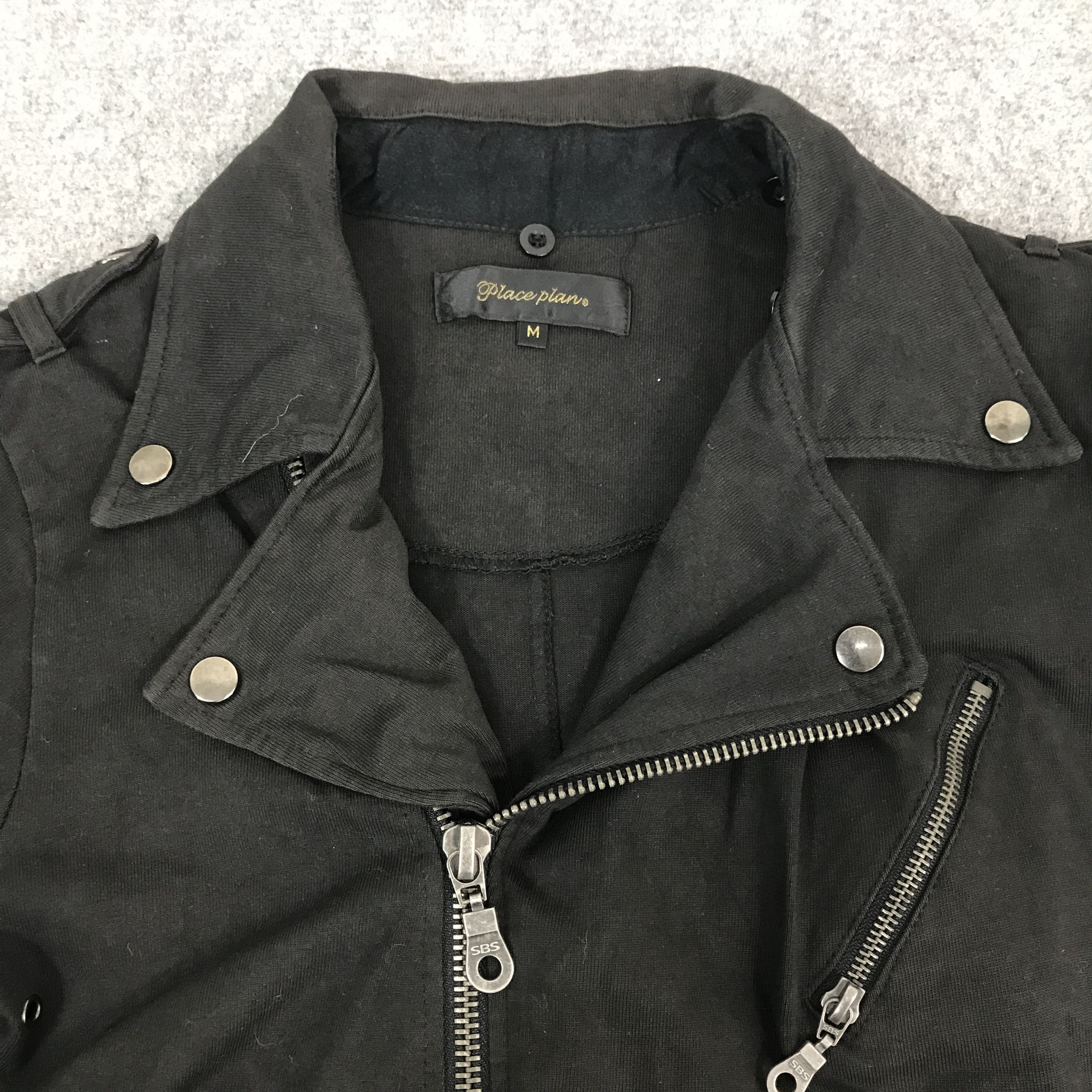 place plan japan black punk jacket