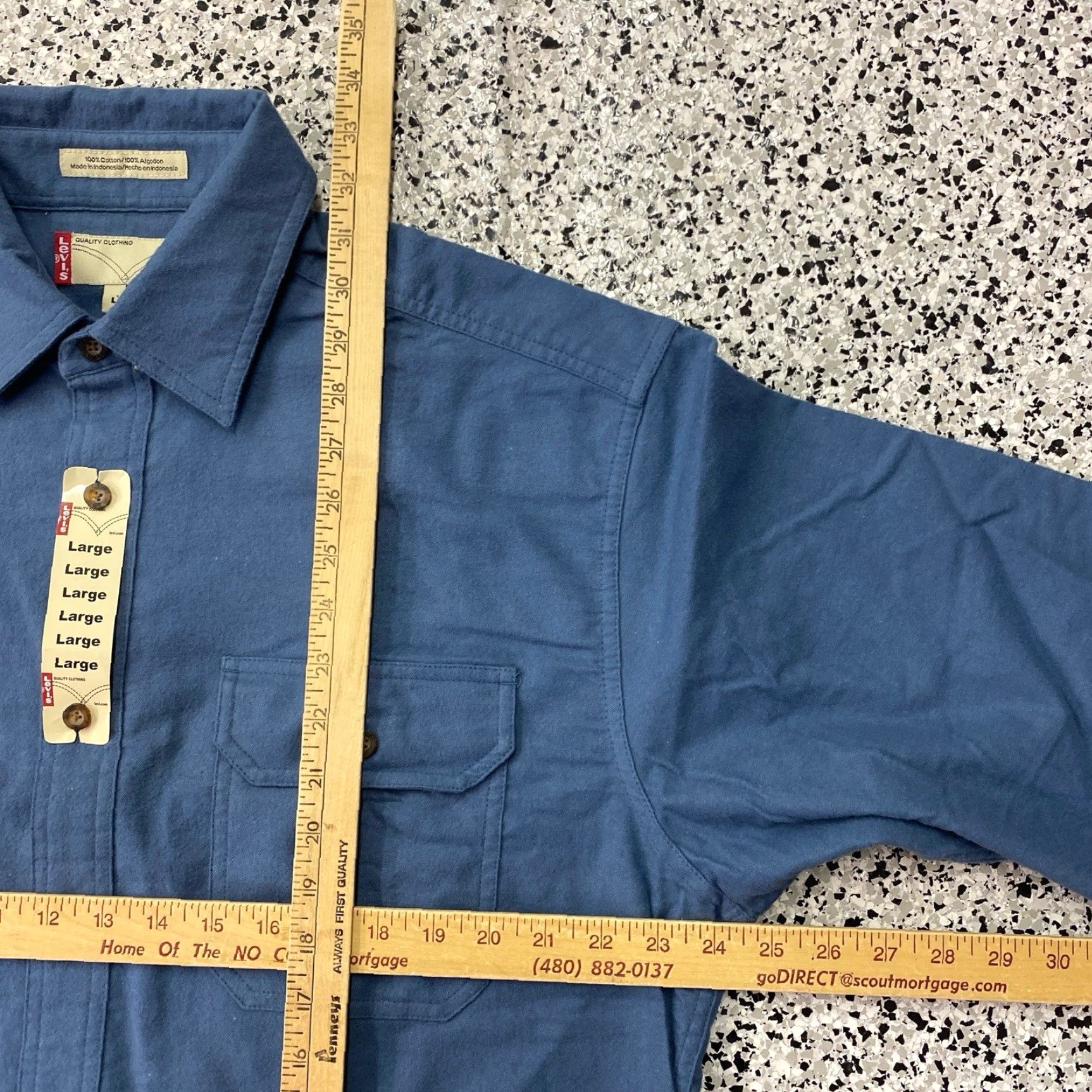 Levi's VINTAGE Levi's Chamois Cotton Shirt Heavy Cotton Chamois Blue NWT Large Blue Mens Shirt Jacket Lined Winter Fall Spring Size US L / EU 52-54 / 3 - 3 Thumbnail