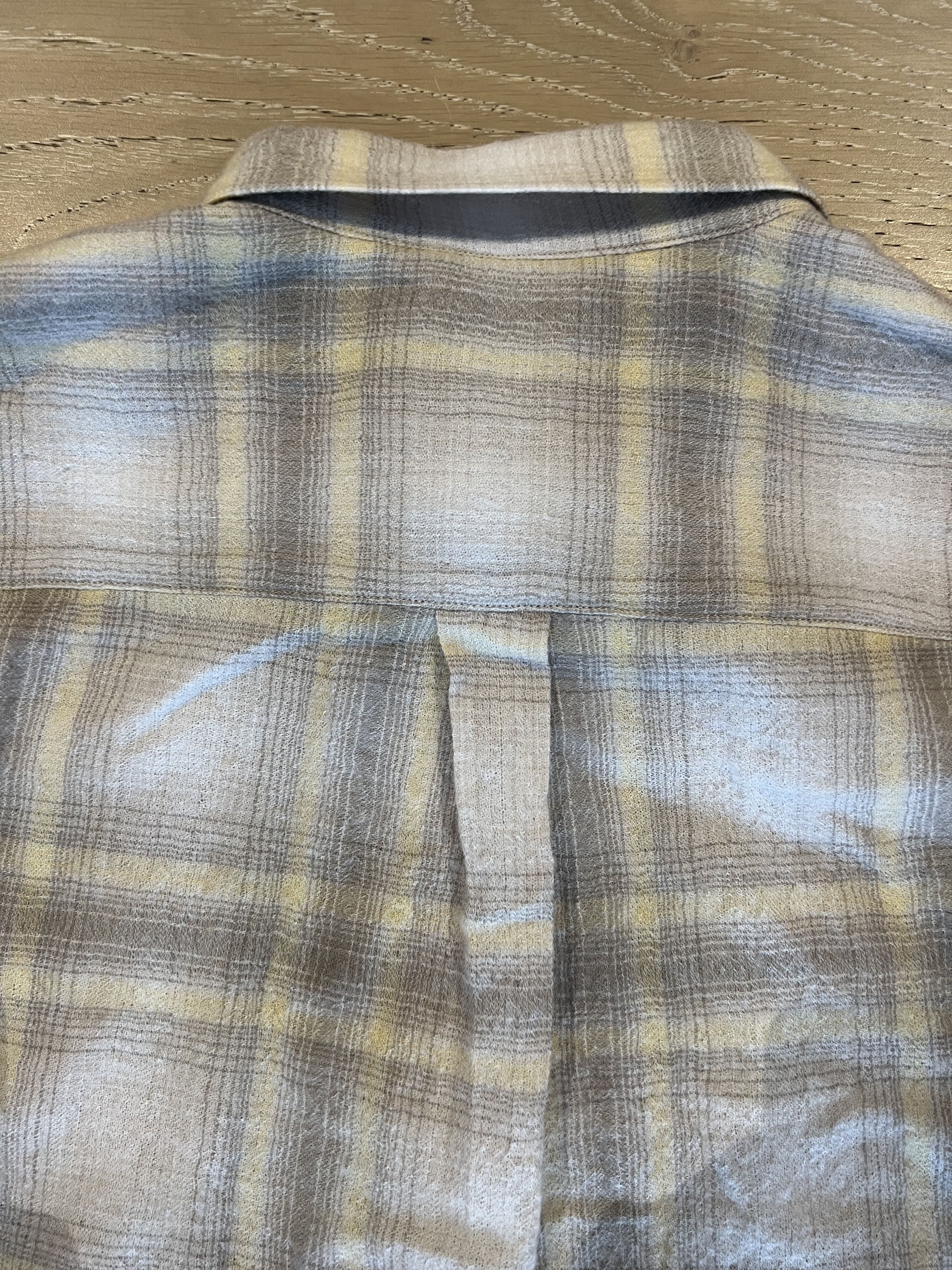 Auralee 💚 Auralee Airy Wool Check Shirt Yellow Gray Check NEW Size US XL / EU 56 / 4 - 14 Thumbnail