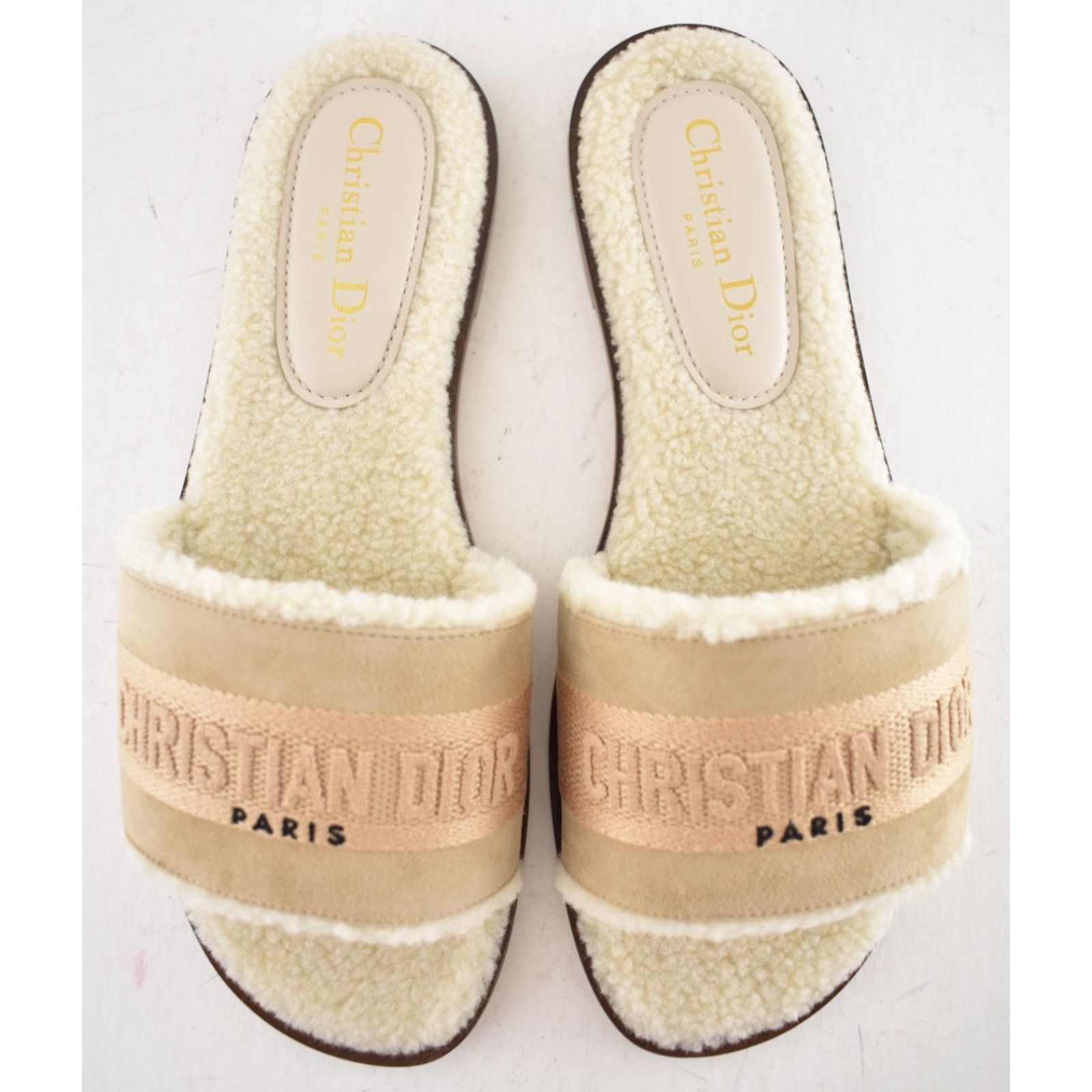 Dior Christian Dior Dway Beige Suede Embroidered Logo Shearling Size US 10 / IT 40 - 8 Thumbnail