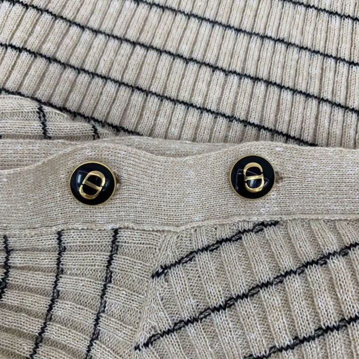 Dior Christian Dior Brown Striped Bee Cashmere Sweater Size US XS / EU 42 / 0 - 6 Thumbnail