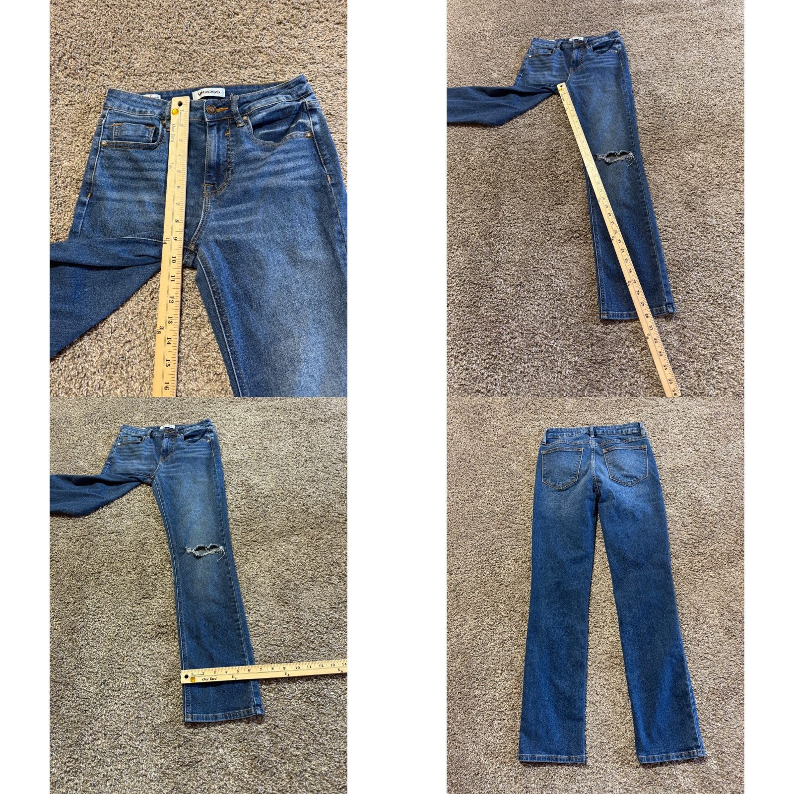 Vintage VIGOSS Women’s Jeans 24 Blue Denim ACE Straight Distressed Stretch Flex Jeans Size 42" / US 20 - 8 Thumbnail