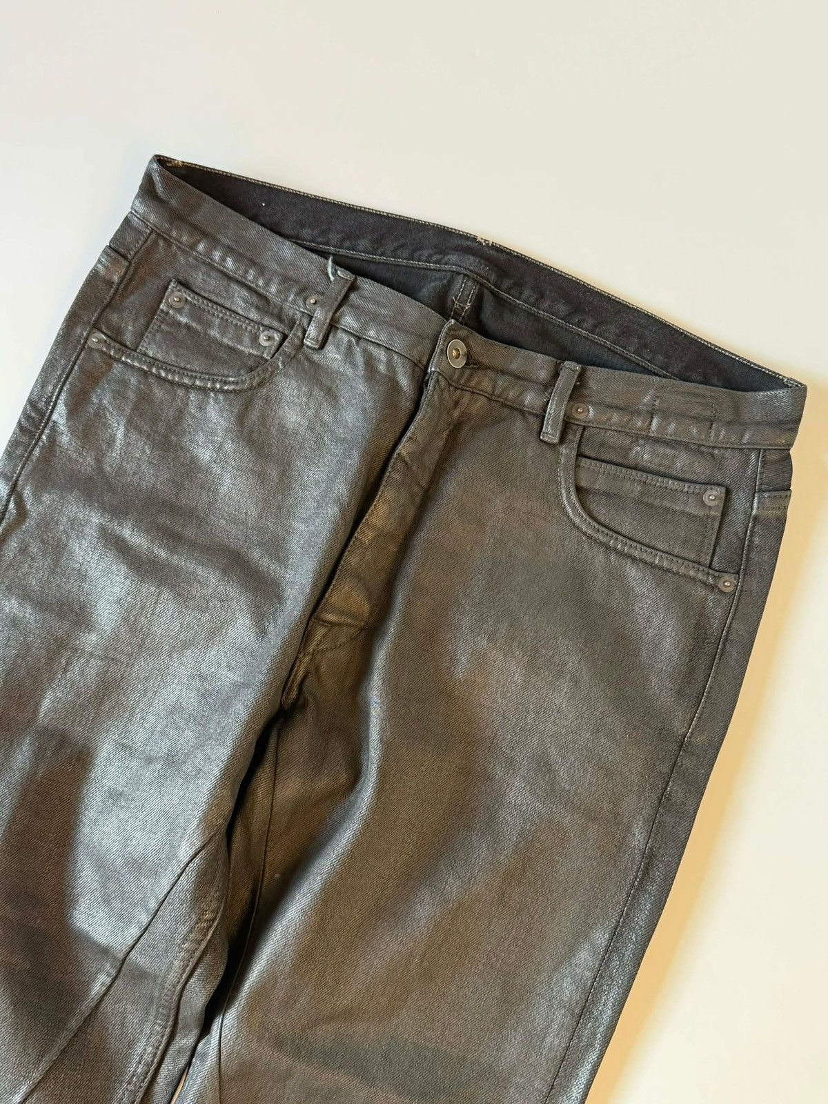 Rick Owens Rick Owens Black Waxed Cropped Pants Size US 32 / EU 48 - 5 Thumbnail