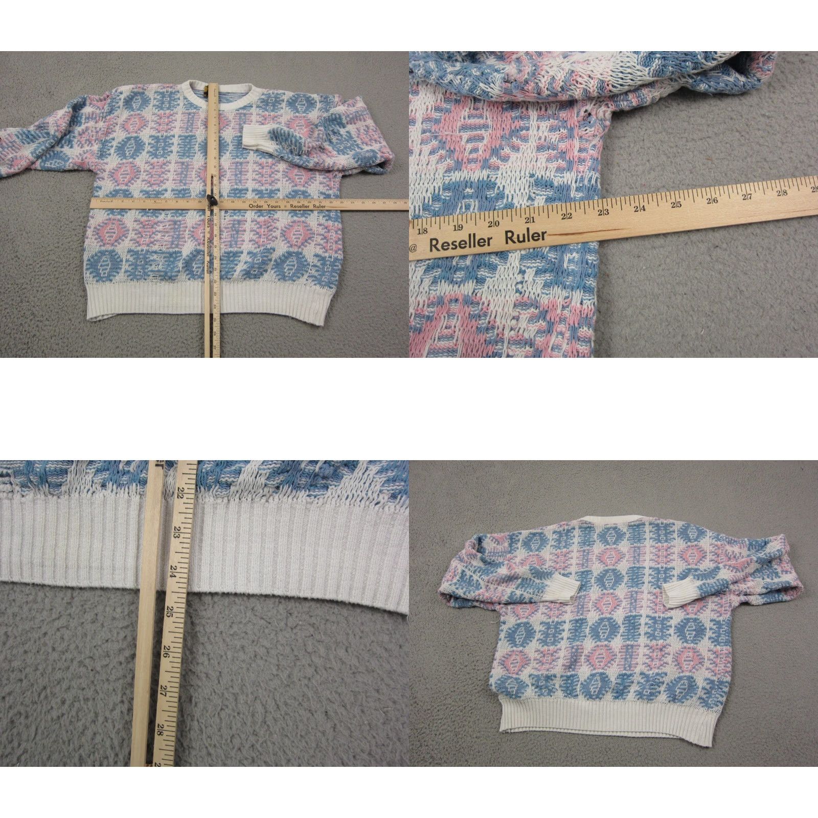 London Fog VINTAGE London Fog Sweater Mens L Geometric Aztec Knit 80s 70s Pink Crew Neck Pullover Knit Pattern Geometric All Seasons Size US L / EU 52-54 / 3 - 8 Thumbnail