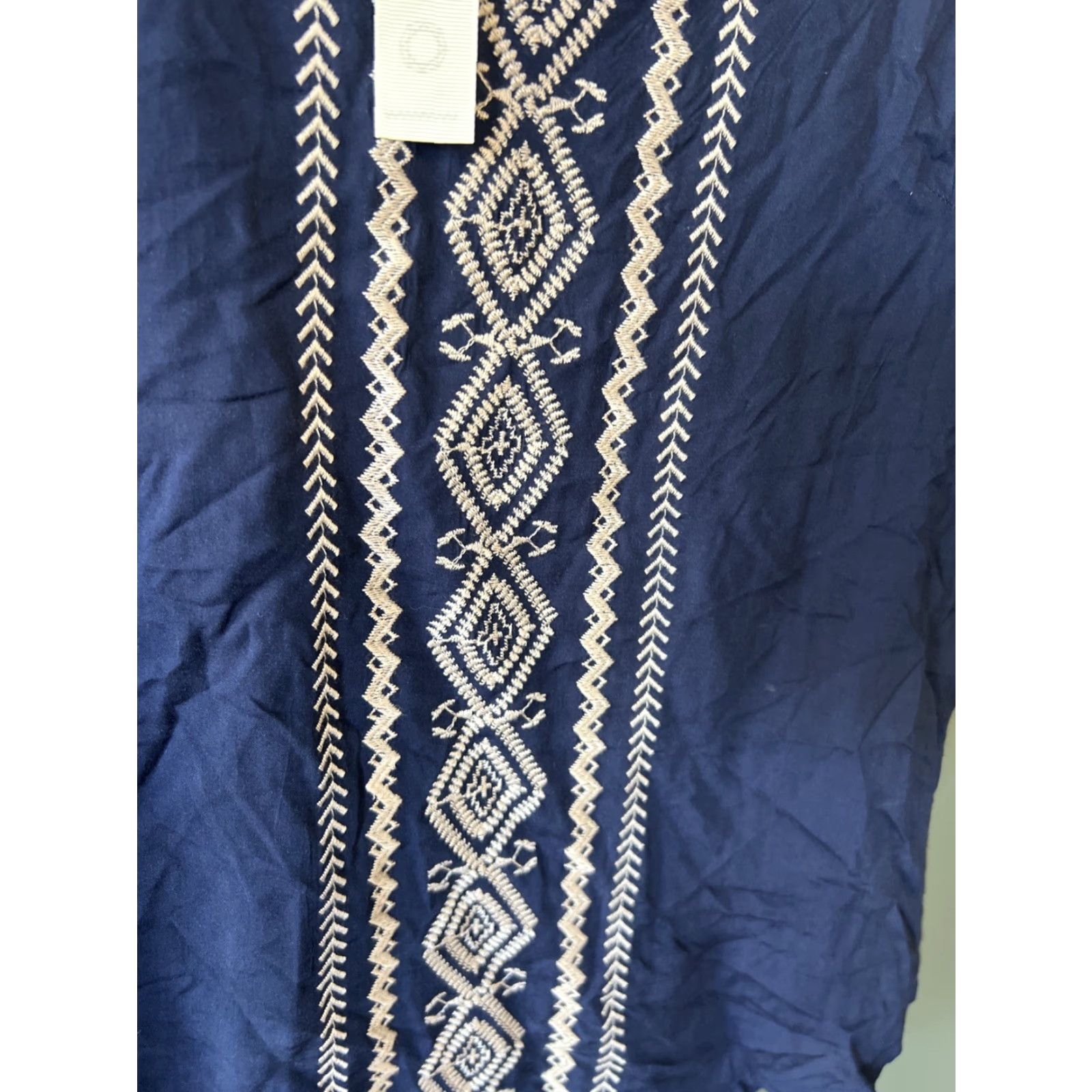 Vintage NWT Solitaire Embroidered Sleeveless Blouse Top Sz LG Western Hippie Boho Rodeo Shirt Womens Blouse Bohemian Hippie 90s Size L / US 10 / IT 46 - 3 Thumbnail