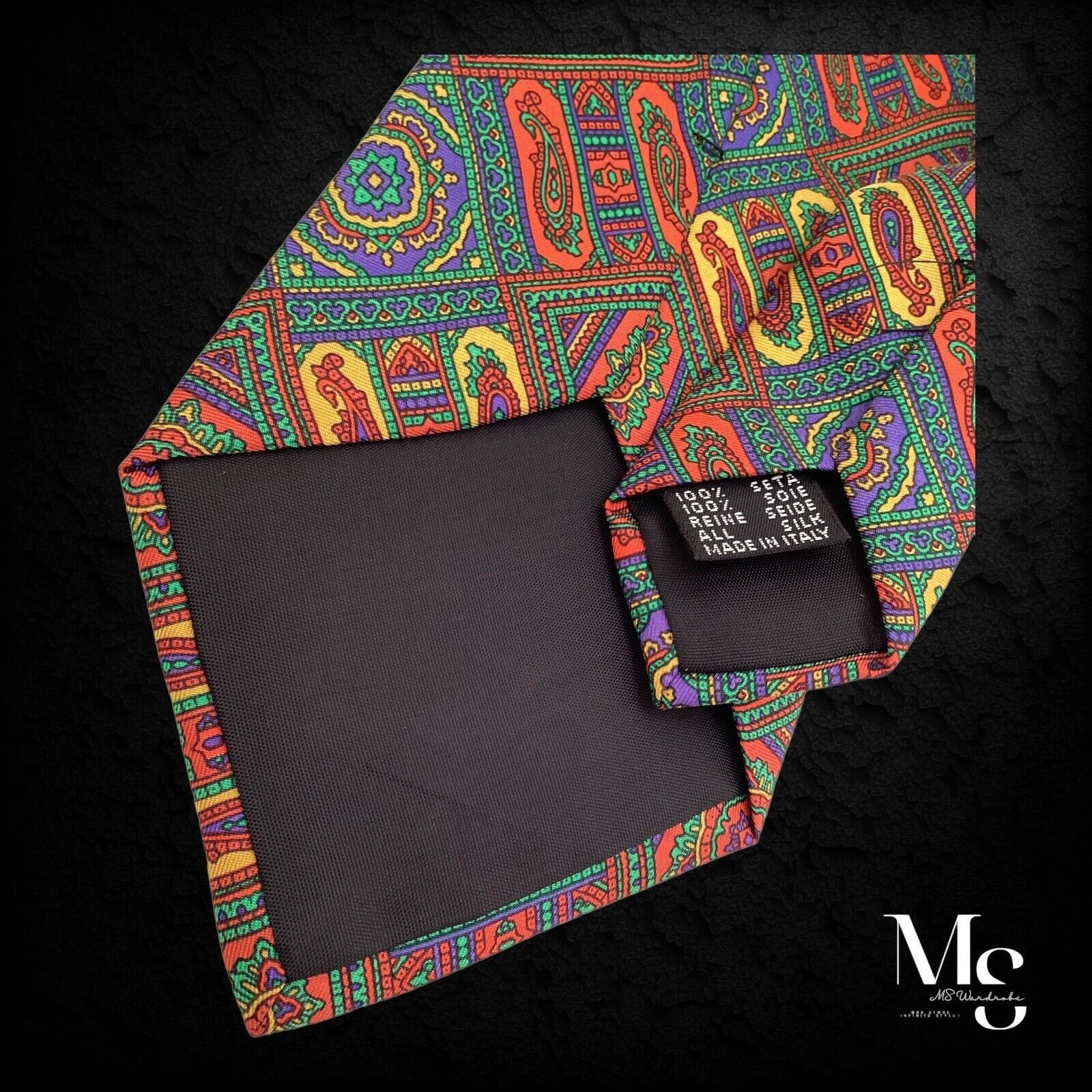 Yves Saint Laurent YVES SAINT LAURENT Multicolor Paisley Silk Tie Italy W: 3."5 Size ONE SIZE - 4 Thumbnail