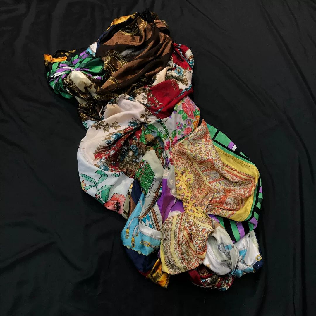 Comme des Garcons vintage silk scarf transformed into skirt Size 23" - 1 Thumbnail