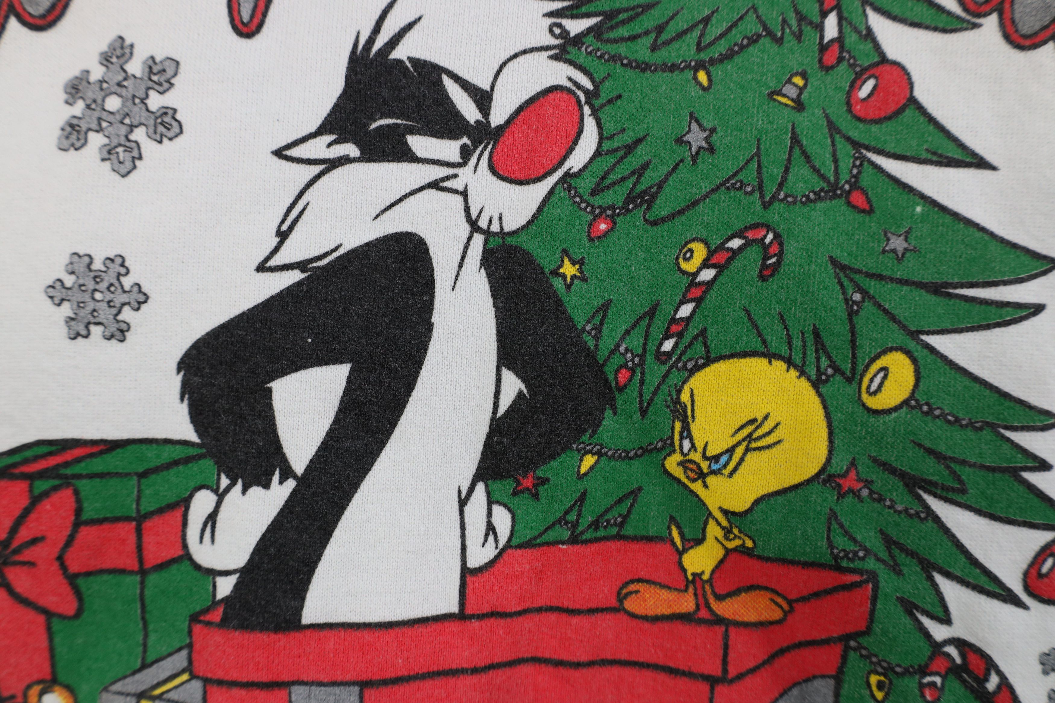 Vintage Vintage 90s Looney Tunes Christmas Tweety Bird Sweatshirt Size XL / US 12-14 / IT 48-50 - 7 Thumbnail