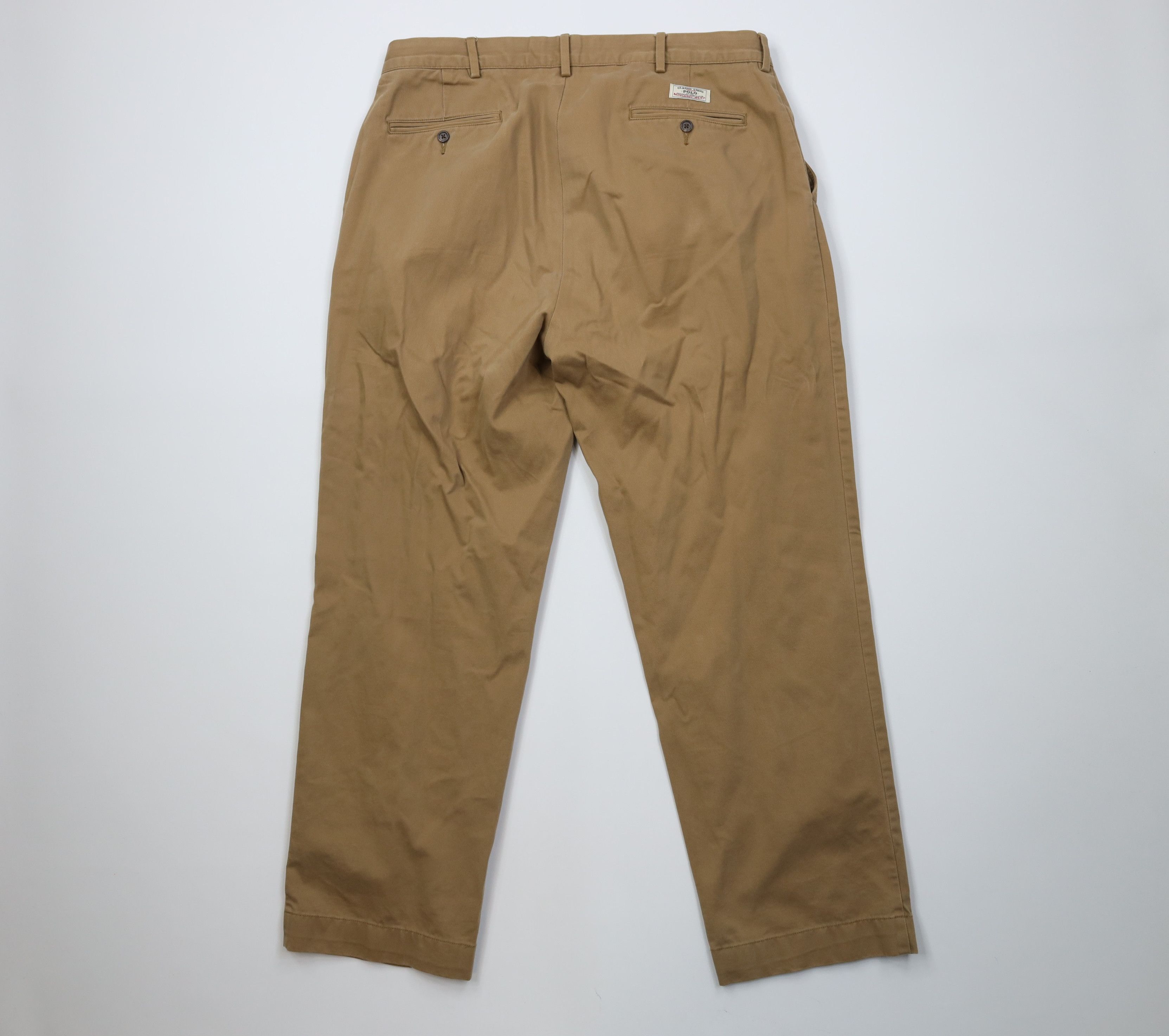 Ralph Lauren Vintage 90s Ralph Lauren Wide Leg Chino Pants Trousers Khaki Size US 36 / EU 52 - 9 Thumbnail