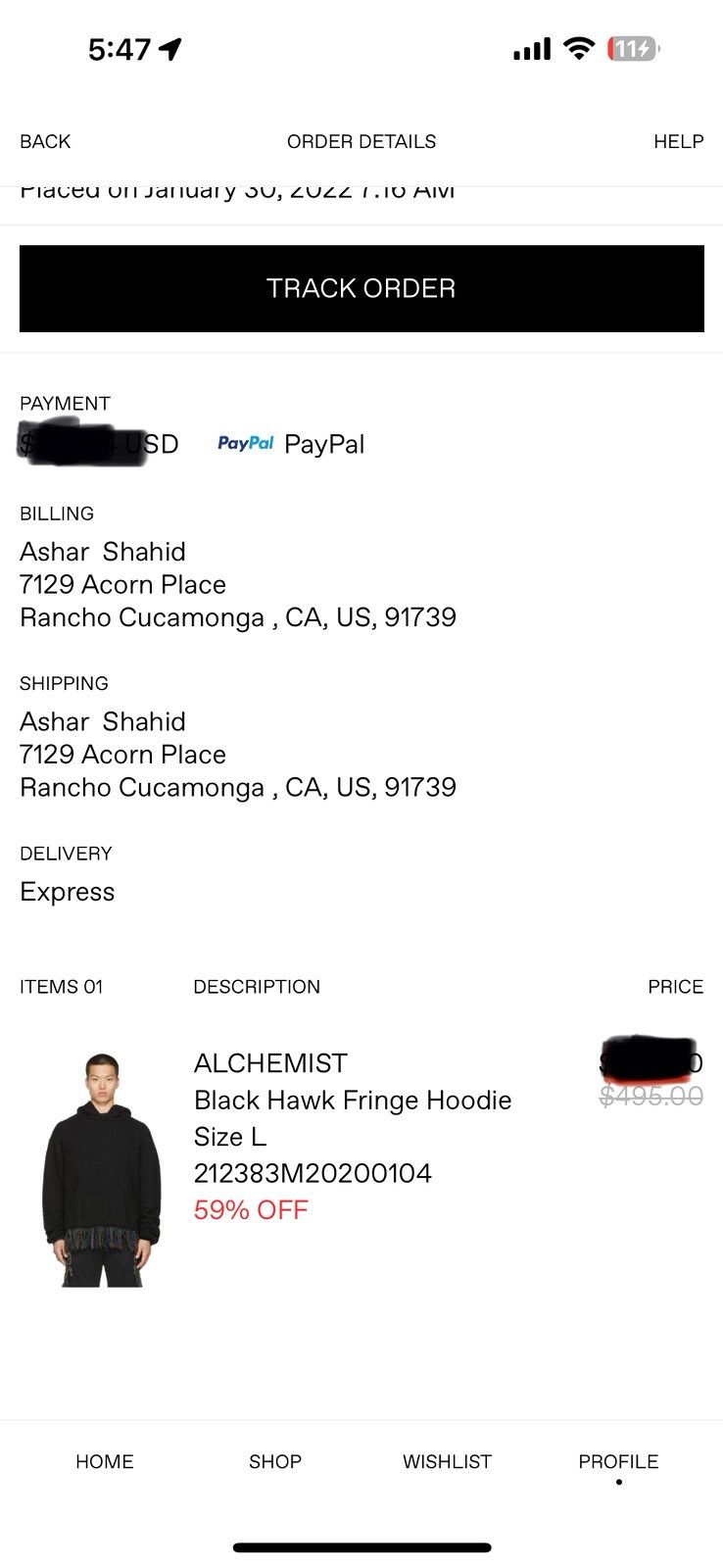 Alchemist Alchemist Black Hawk Fringe Hoodie Size US M / EU 48-50 / 2 - 8 Thumbnail