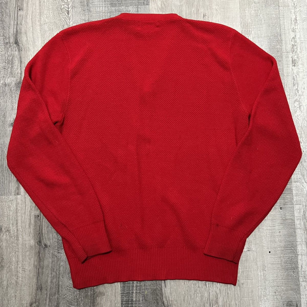 Christian Dior Monsieur × Vintage VTG Christian Dior Pull Over Waffle Knit Sweater Red USA Size US XL / EU 56 / 4 - 2 Thumbnail