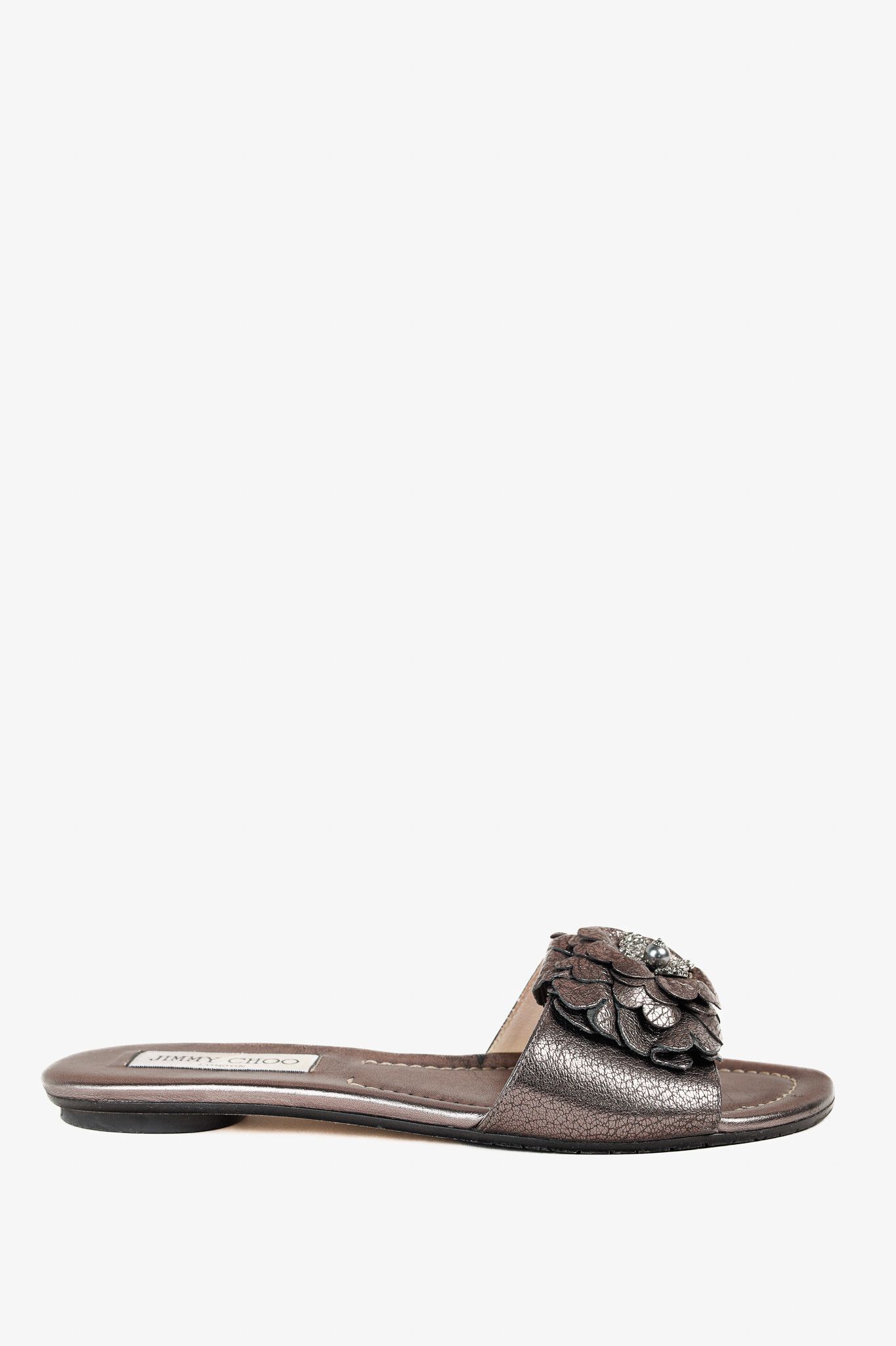 Jimmy Choo Jimmy Choo Neave Embelllished Floral Leather Sandal Size US 6.5 / IT 36.5 - 2 Thumbnail