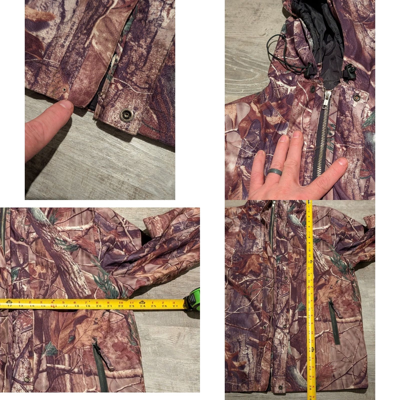 Realtree 10X Jacket Mens L Camouflage Hooded Full Zip Hunting Realtree AP Storm Flap Coat Size US L / EU 52-54 / 3 - 8 Thumbnail