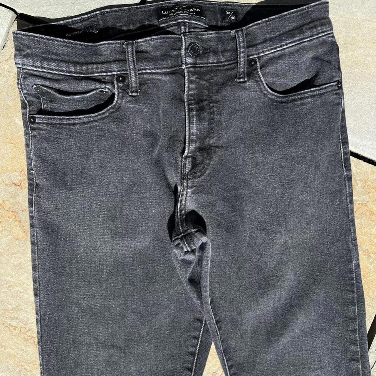 Lucky Brand Black Stonewash Grunge Slim Jeans 32W x 30L Size US 32 / EU 48 - 2 Thumbnail