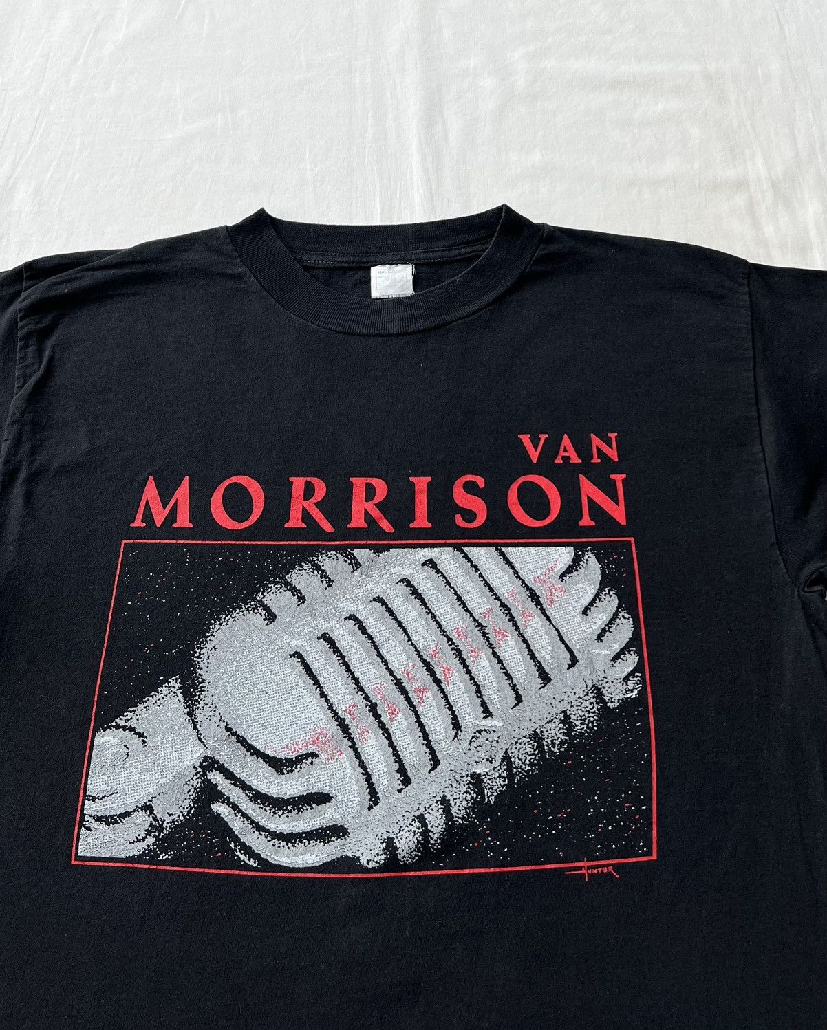 Band Tees Vintage 1993 Van Morrison Singer Tour Black T-shirt Size US M / EU 48-50 / 2 - 3 Thumbnail