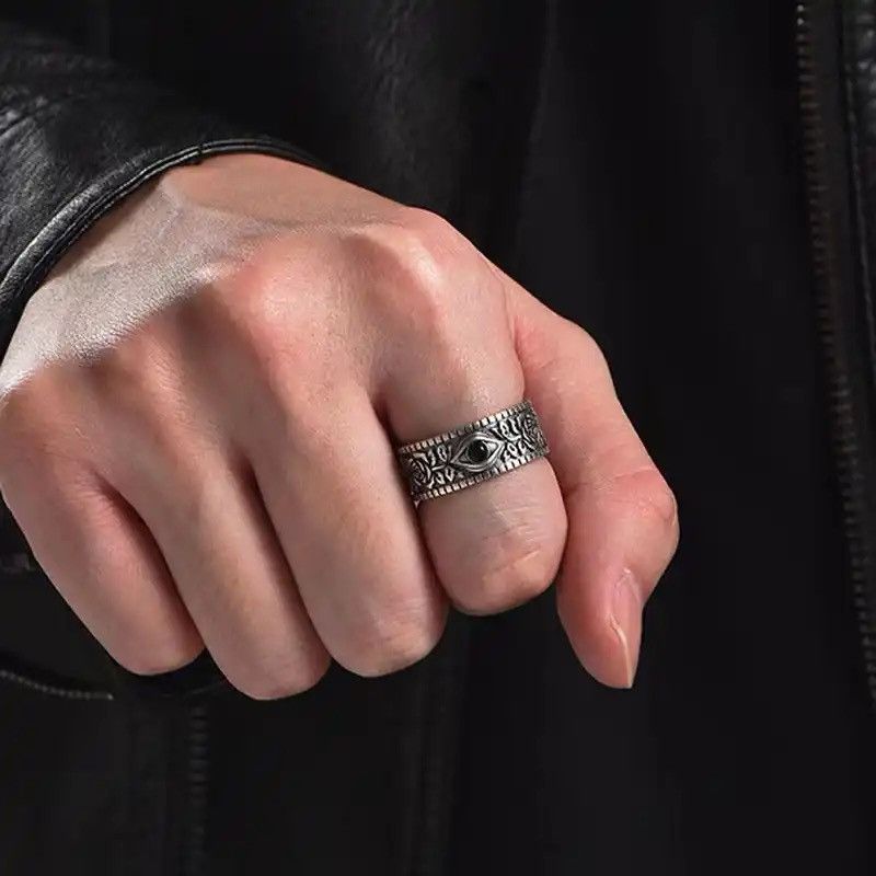 Jewelry × Sterling Silver × Vintage Vintage 925 Sterling Silver Eye Flower Adjustable Rings Size ONE SIZE - 2 Thumbnail