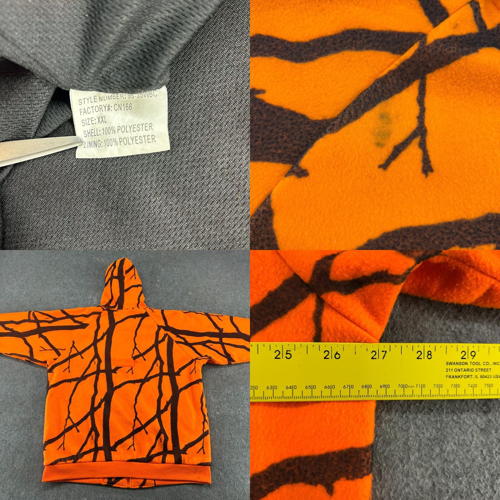 Vintage VINTAGE Huntworth Hoodie Mens 2XL Orange Black Hunting Polyester Camo Thermal Size US XXL / EU 58 / 5 - 8 Thumbnail