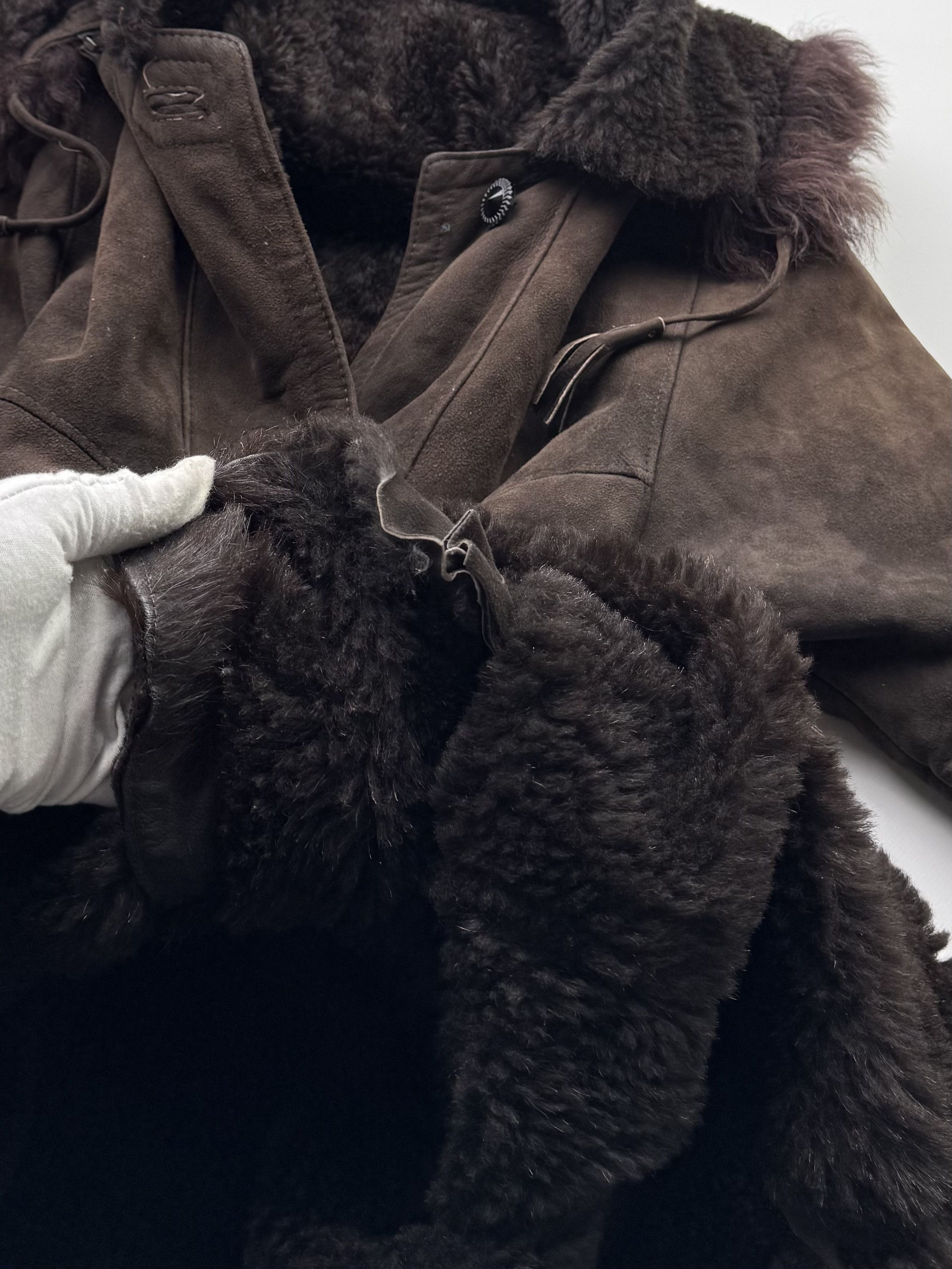 Vintage Vintage Real Sheepskin Hooded Coat B524(V22)E2 Size M / US 6-8 / IT 42-44 - 11 Thumbnail