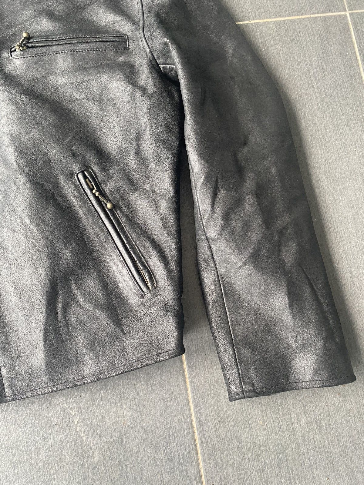 Vintage Vintage Biker Leather Jacket Size US L / EU 52-54 / 3 - 3 Thumbnail