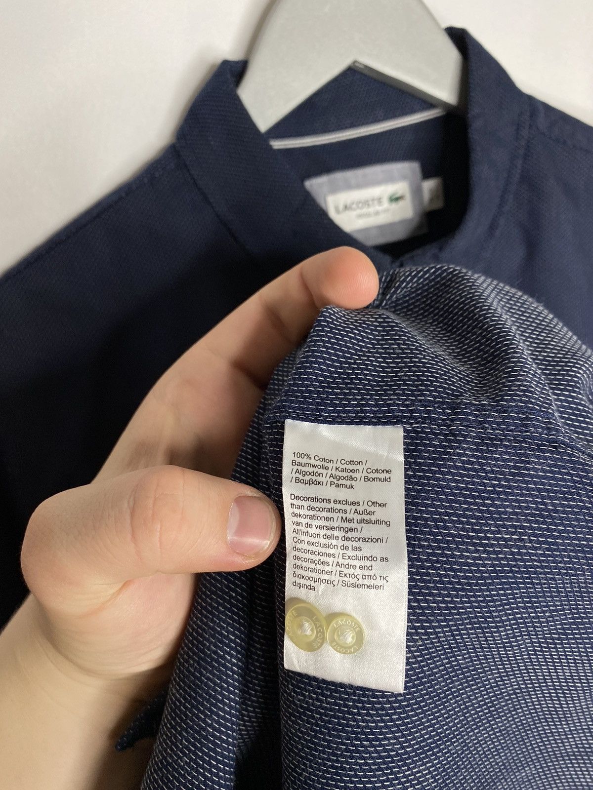 Other Lacoste France Navy Blue Shirt Long Sleeve Button Up Size US L / EU 52-54 / 3 - 11 Thumbnail