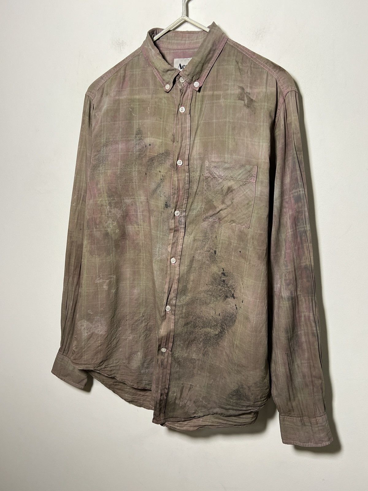 Acne Studios Acne Studios distressed and artfully chaotic painted shirt Size US M / EU 48-50 / 2 - 4 Thumbnail