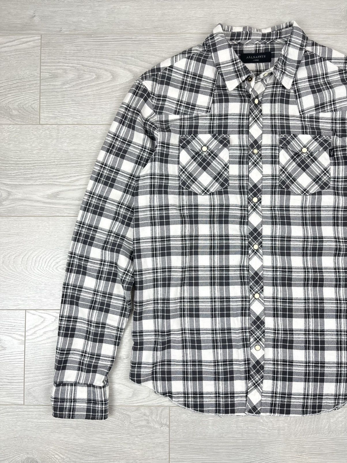 Allsaints Allsaints Blackroad LS Checkered Cotton Flannel Shirt Size US L / EU 52-54 / 3 - 3 Thumbnail