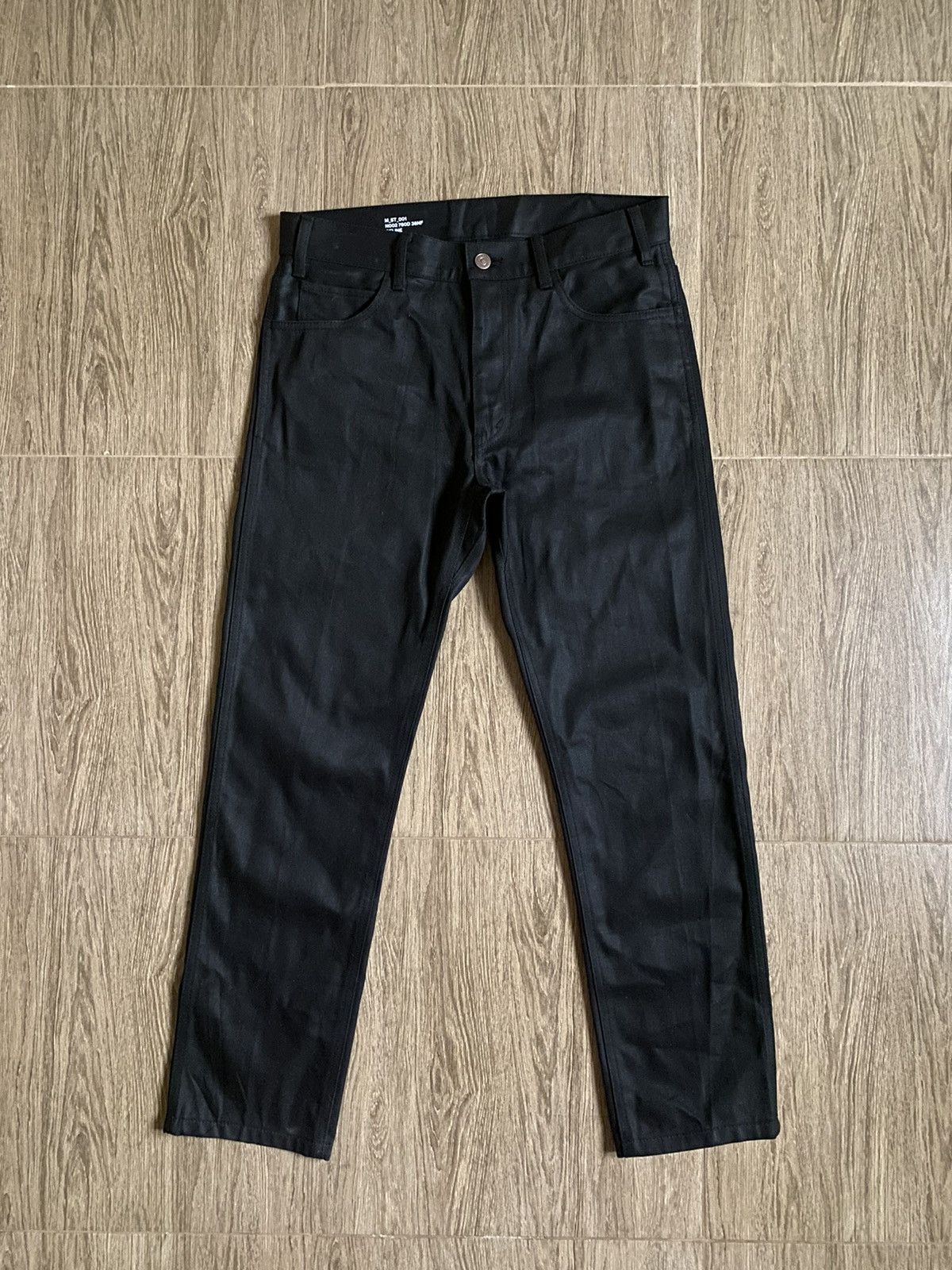 image of Celine x Hedi Slimane - Waxed Pants in Black Wax, Men's (Size 31)