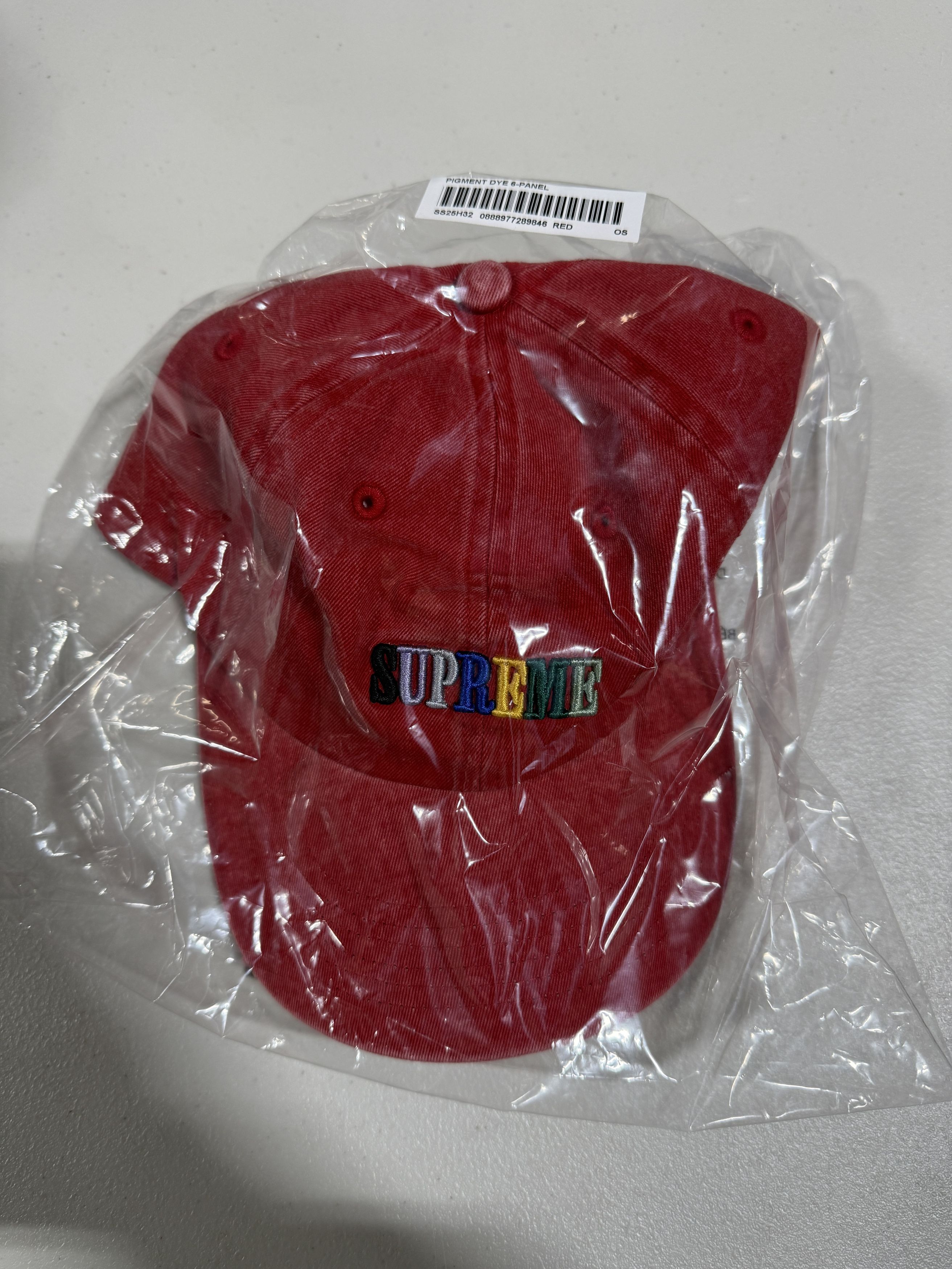 Supreme Supreme Pigment Dye 6-Panel Red Sz Adjustable Size ONE SIZE - 5 Thumbnail