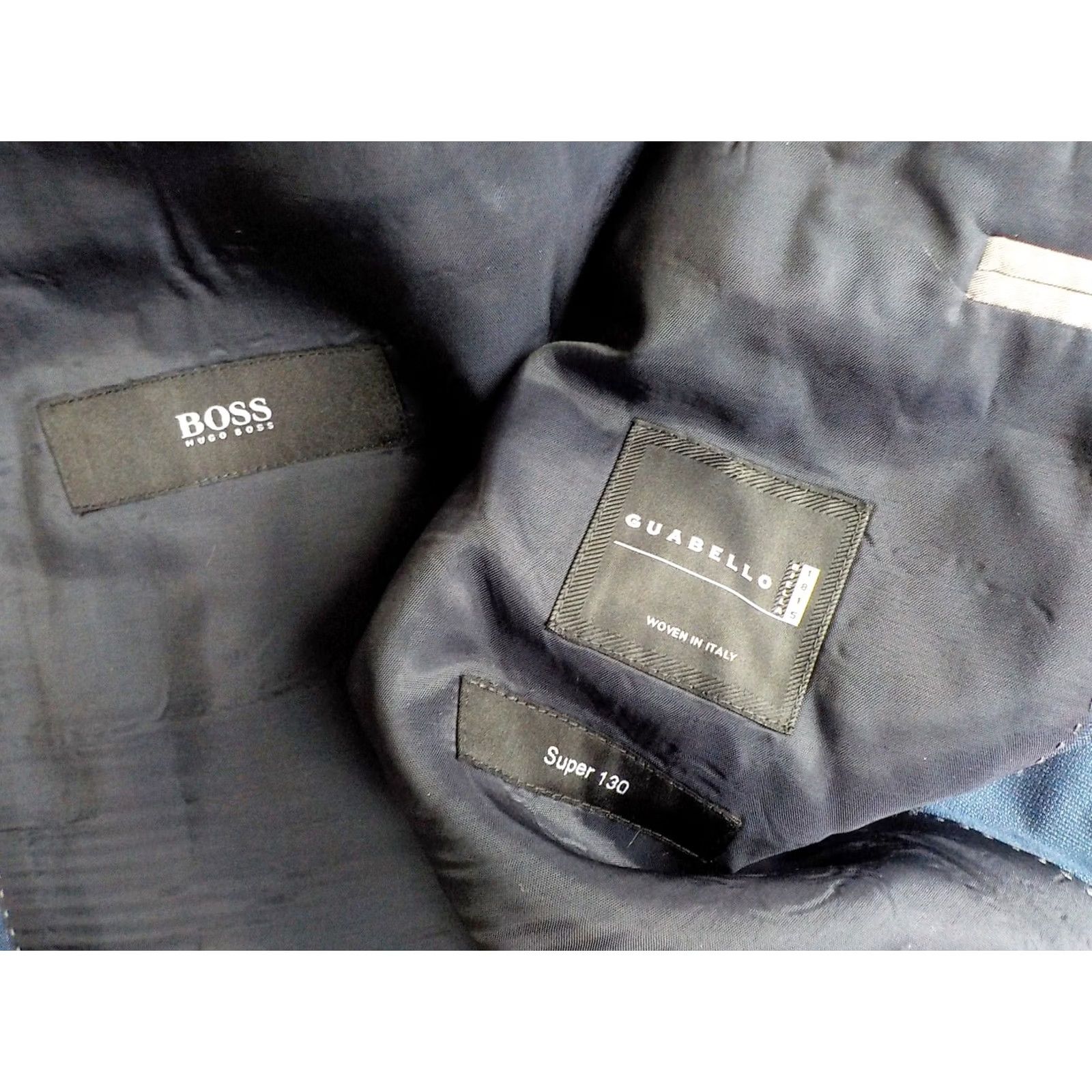 Hugo Boss HUGO BOSS Blazer Blue 2 Button GUABELLO Made in Italy Super 130 Wool SZ 44R Mens Jacket Blazer Regular Notch Lapel 2 Button Blue Size 44R - 6 Thumbnail