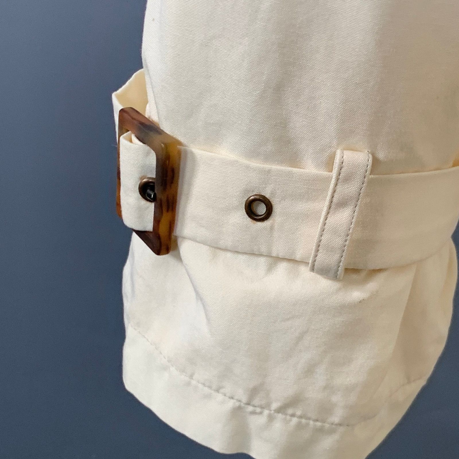Giorgio Armani Vintage Size L Cream Cotton Oversized Belted Trenchcoat Size US L / EU 52-54 / 3 - 5 Thumbnail
