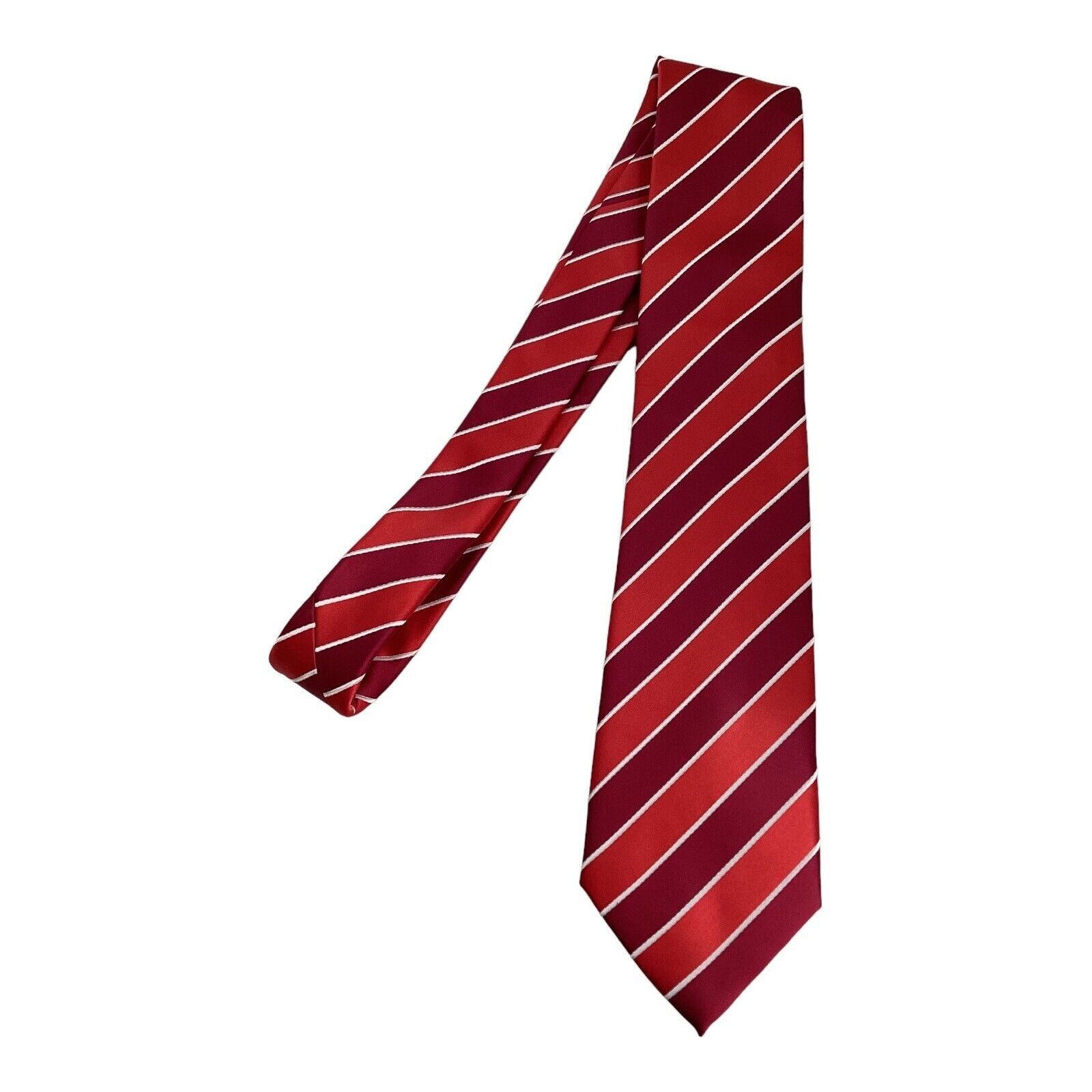 Other $50 JHON SPARKS Red Striped Luxury Polyester Tie W: 3" NWT Size ONE SIZE - 6 Thumbnail