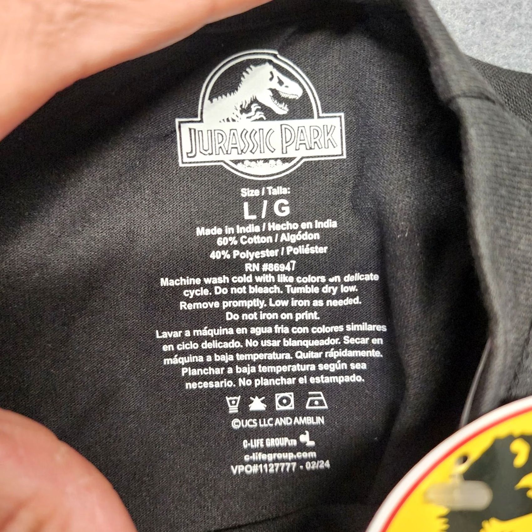 Vintage VINTAGE Jurassic Park Shirt Men L Black Movie Logo Short Sleeve T Cotton Blend NEW Size US L / EU 52-54 / 3 - 3 Thumbnail