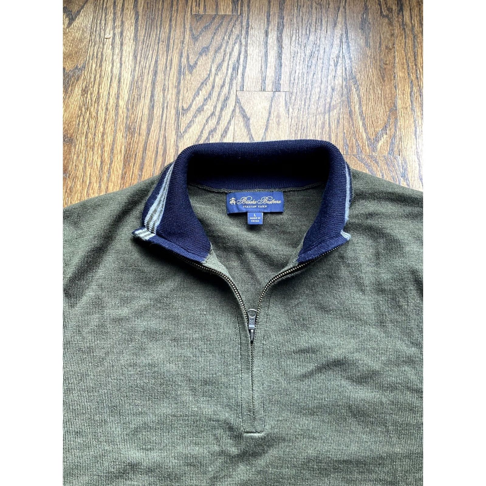 Brooks Brothers Brooks Brothers Sweater Shirt Mens Size L Wool Green 1/4 Zip Mock Neck Knitted Knit Zipper Regular Fit Classic Italian Nature Outdoor Preppy Pullover Size US L / EU 52-54 / 3 - 4 Thumbnail