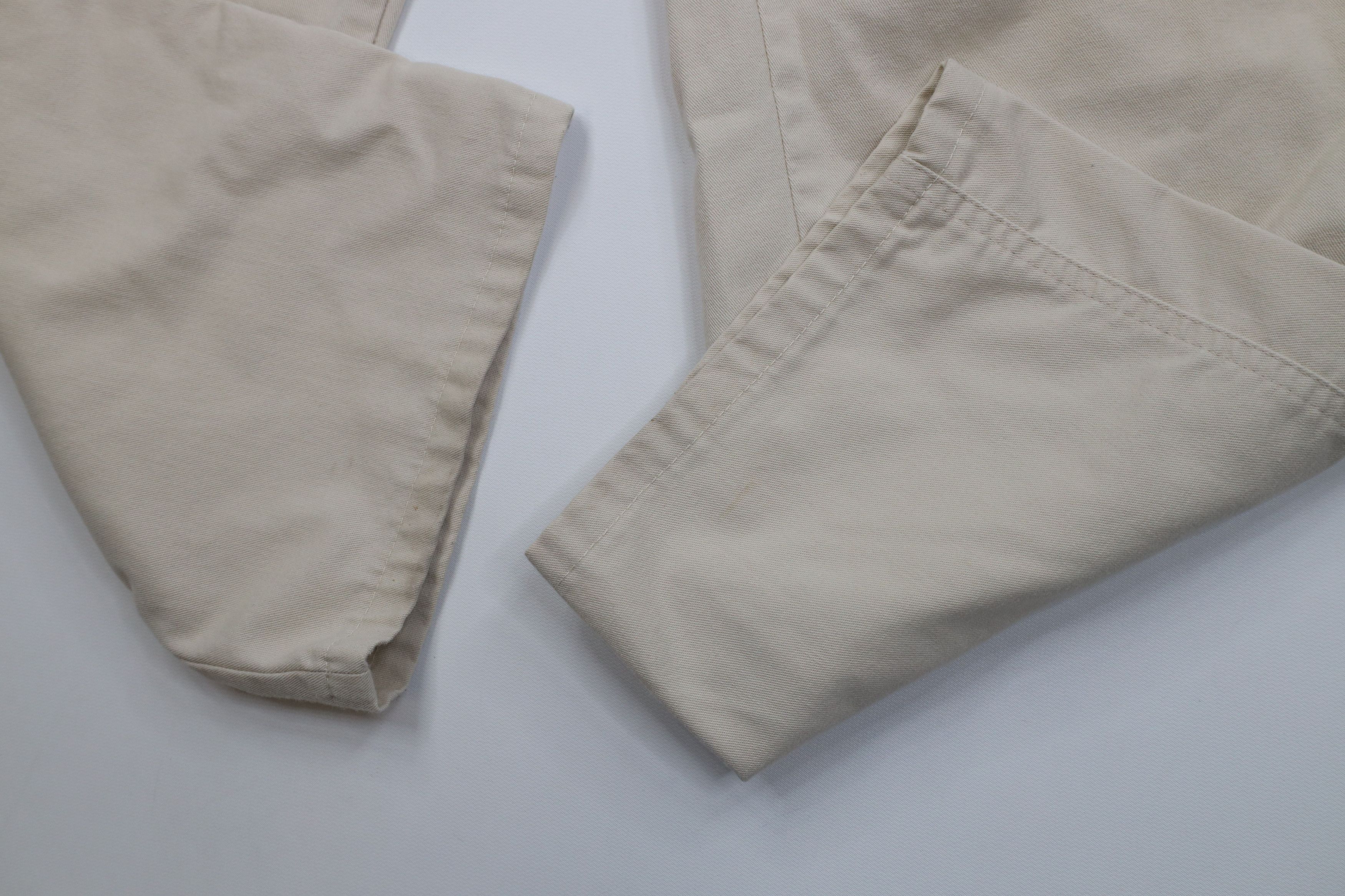 Lands' End Vintage 90s Lands End Wide Leg Twill Pants Beige Cotton USA Size US 38 / EU 54 - 6 Thumbnail