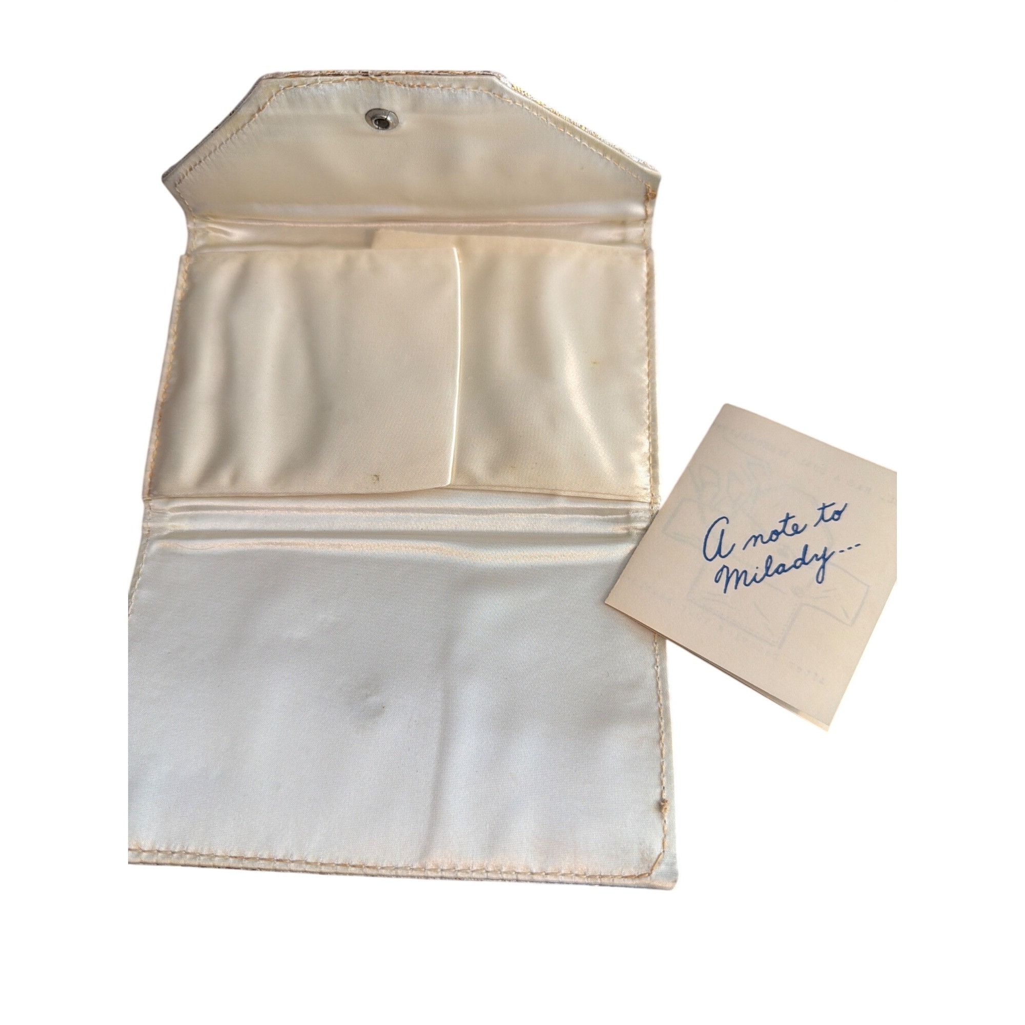 Other Vintage Lot 4 Du Barry Gold Cream Brocade Fabric Clutch Pear Size ONE SIZE - 8 Thumbnail